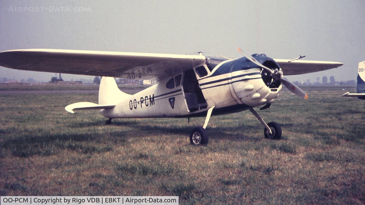 OO-PCM, 1949 Cessna 195 C/N 7550, OO-PCM at Wevelgem around 1970.
