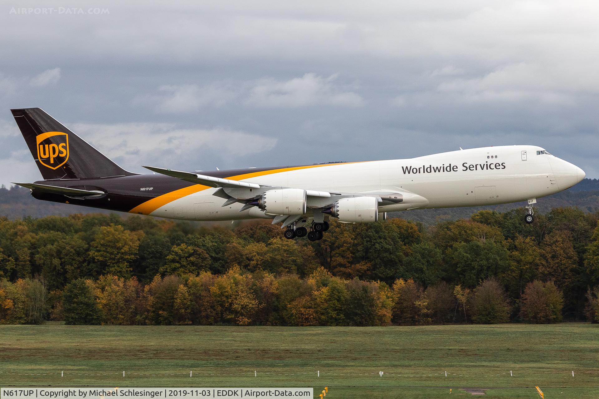 N617UP, 2019 Boeing 747-8F C/N 64263, N617UP - Boeing 747-8F - United Parcel Service (UPS) at short final RWY 14L at the cologne airport CGN/EDDK