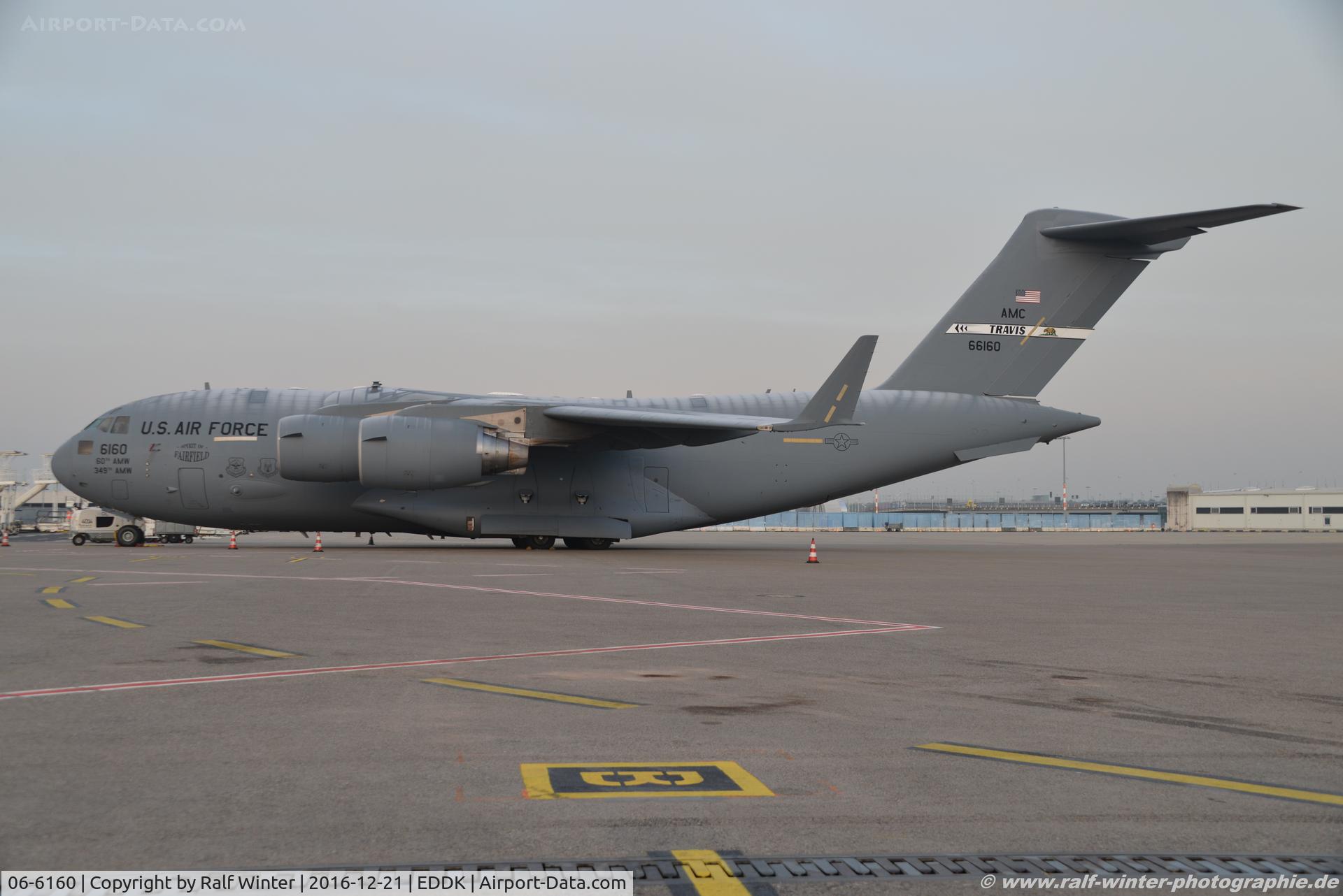 06-6160, 2006 Boeing C-17A Globemaster III C/N P-160, Boeing C-17A Globemaster III - MC RCH US Air Force USAF '60th AMW Travis' - P-160 - 06-6160 - 21.12.2016 - CGN