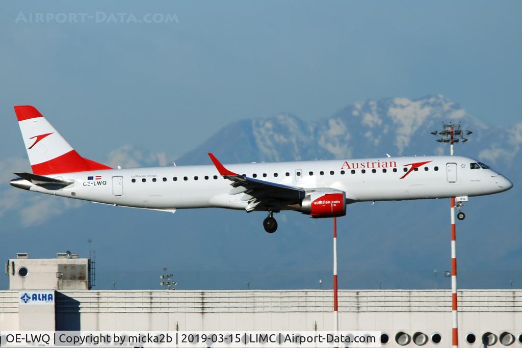 OE-LWQ, 2012 Embraer 195LR (ERJ-190-200LR) C/N 19000565, Landing