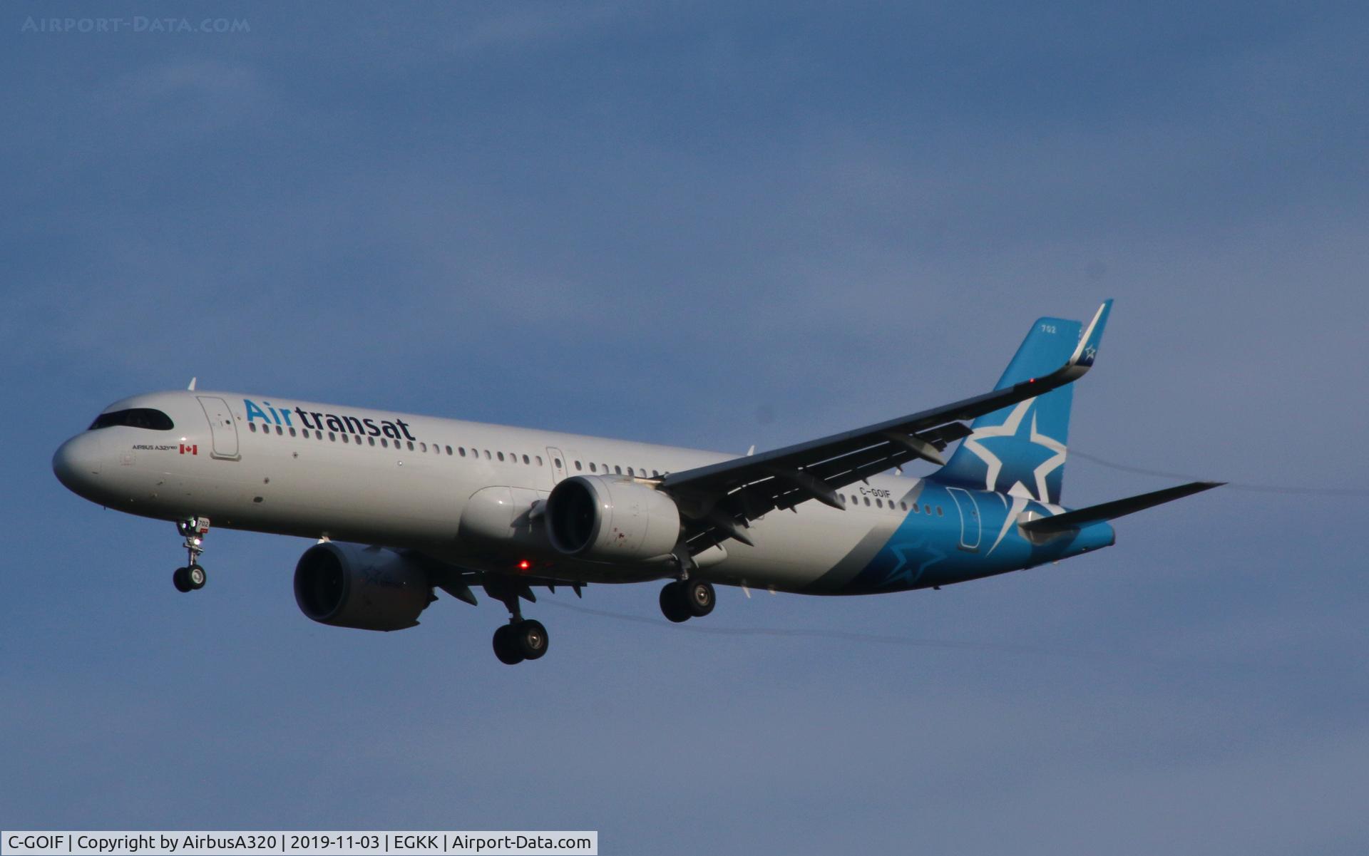 C-GOIF, 2019 Airbus A321-271NX C/N 8876, Arriving at LGW