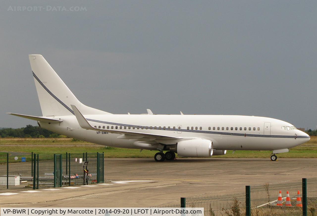 VP-BWR, 1999 Boeing 737-79T BBJ C/N 29317, On stopover @Tours.