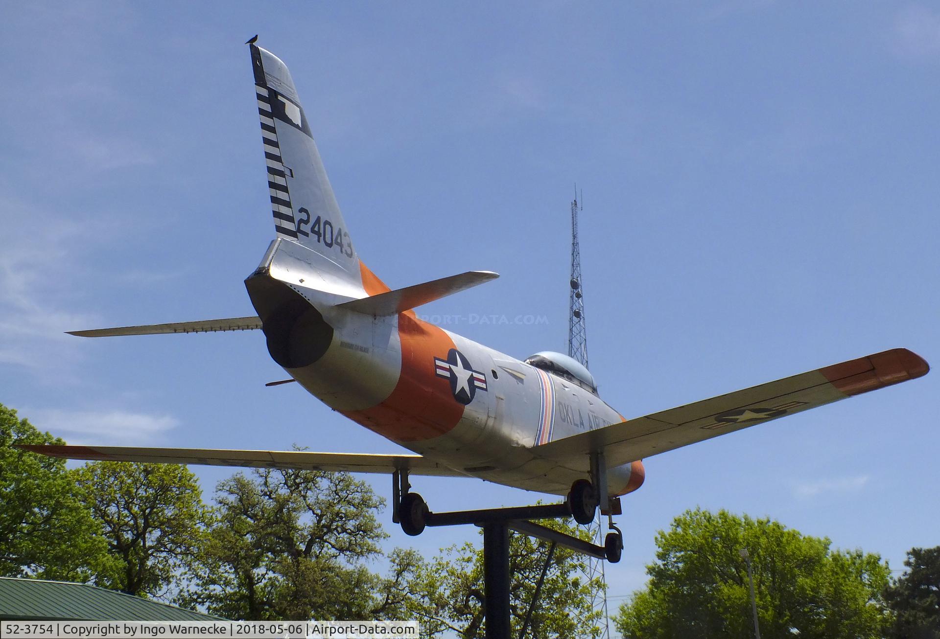 52-3754, 1952 North American F-86D Sabre C/N 190-157, North American F-86D Sabre at the 45th Infantry Division Museum, Oklahoma City OK