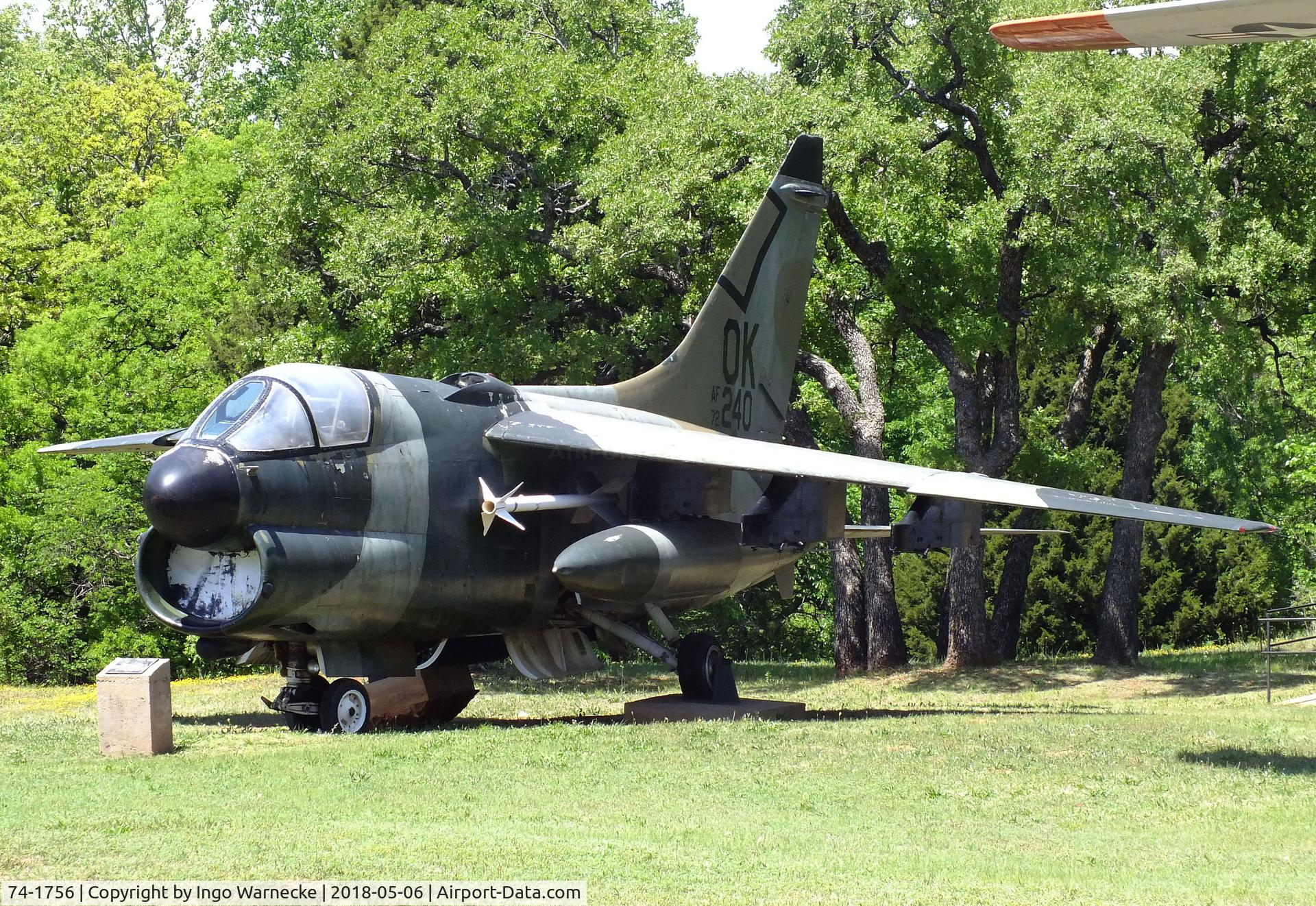 74-1756, 1974 LTV A-7D Corsair II C/N D-431, LTV A-7D Corsair II at the 45th Infantry Division Museum, Oklahoma City OK
