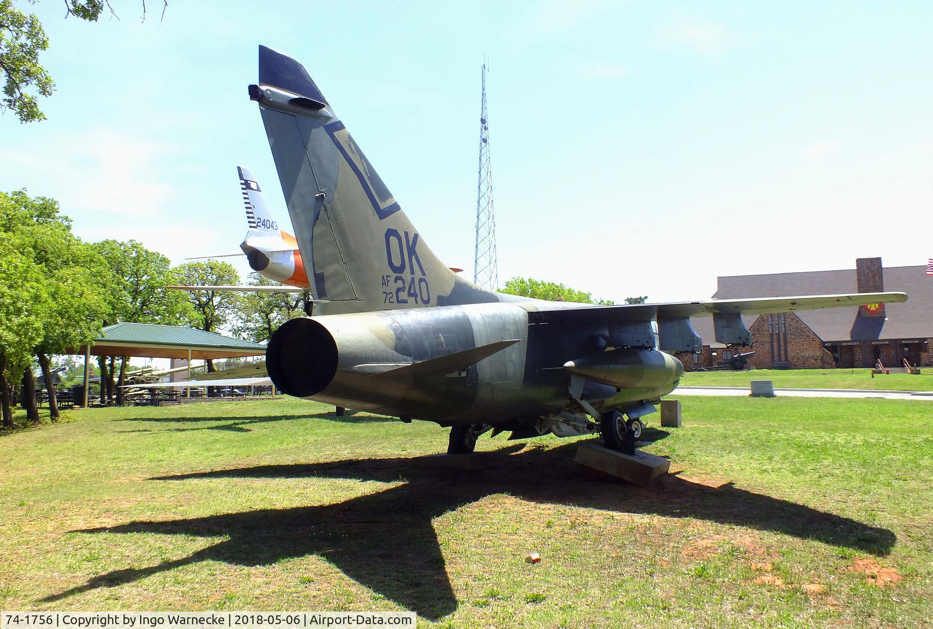 74-1756, 1974 LTV A-7D Corsair II C/N D-431, LTV A-7D Corsair II at the 45th Infantry Division Museum, Oklahoma City OK