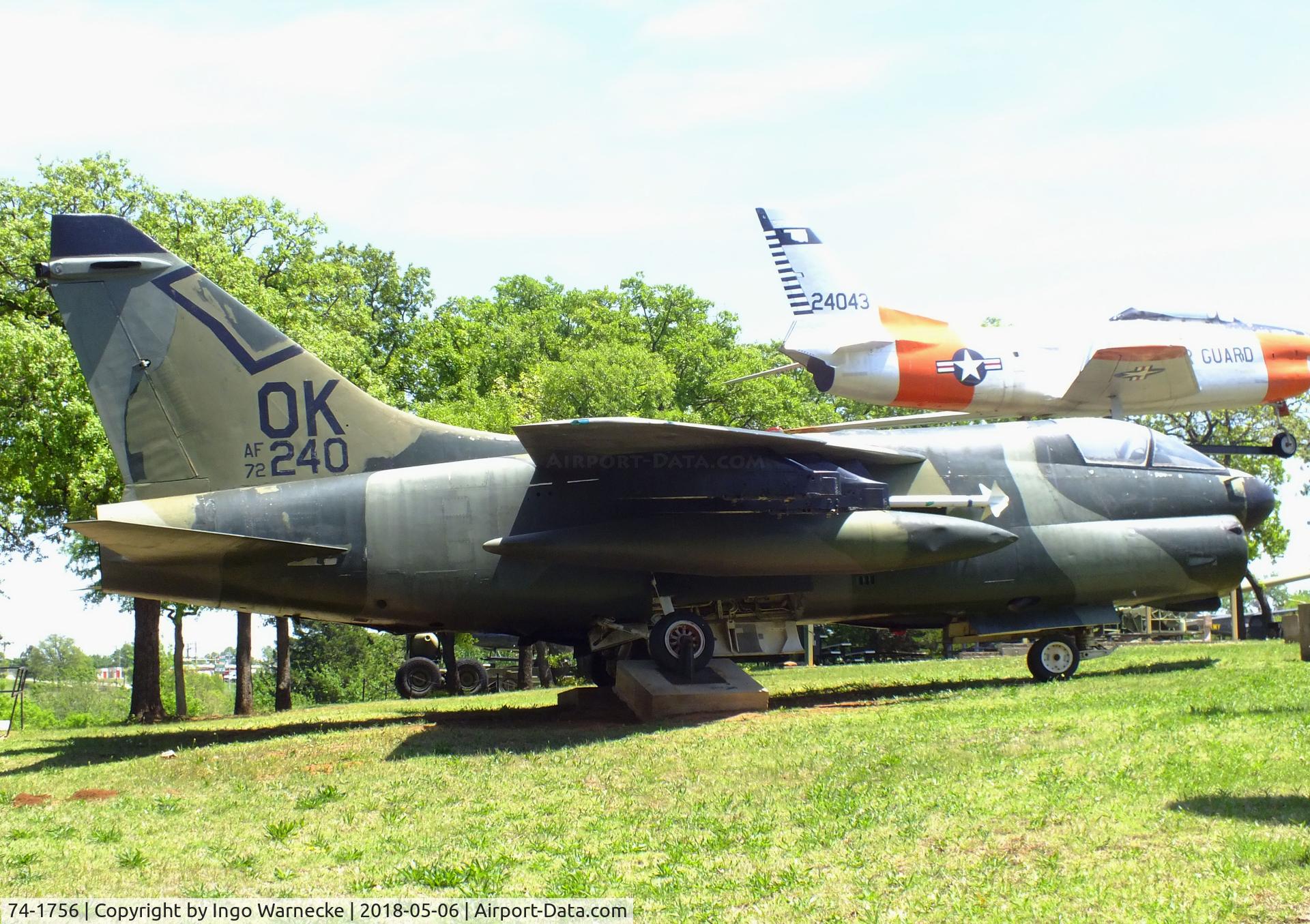 74-1756, 1974 LTV A-7D Corsair II C/N D-431, LTV A-7D Corsair II at the 45th Infantry Division Museum, Oklahoma City OK