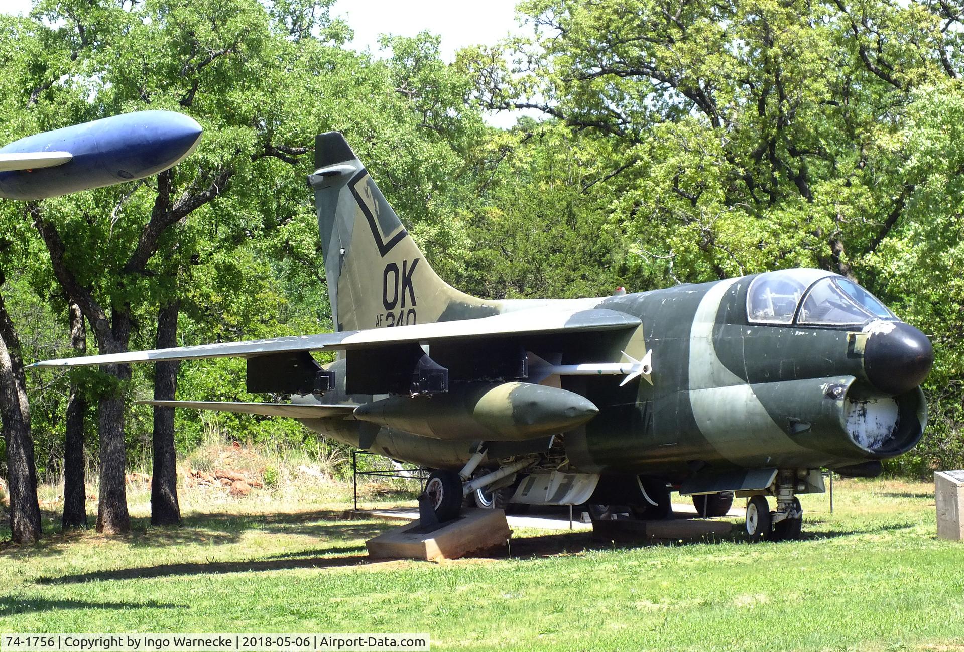 74-1756, 1974 LTV A-7D Corsair II C/N D-431, LTV A-7D Corsair II at the 45th Infantry Division Museum, Oklahoma City OK
