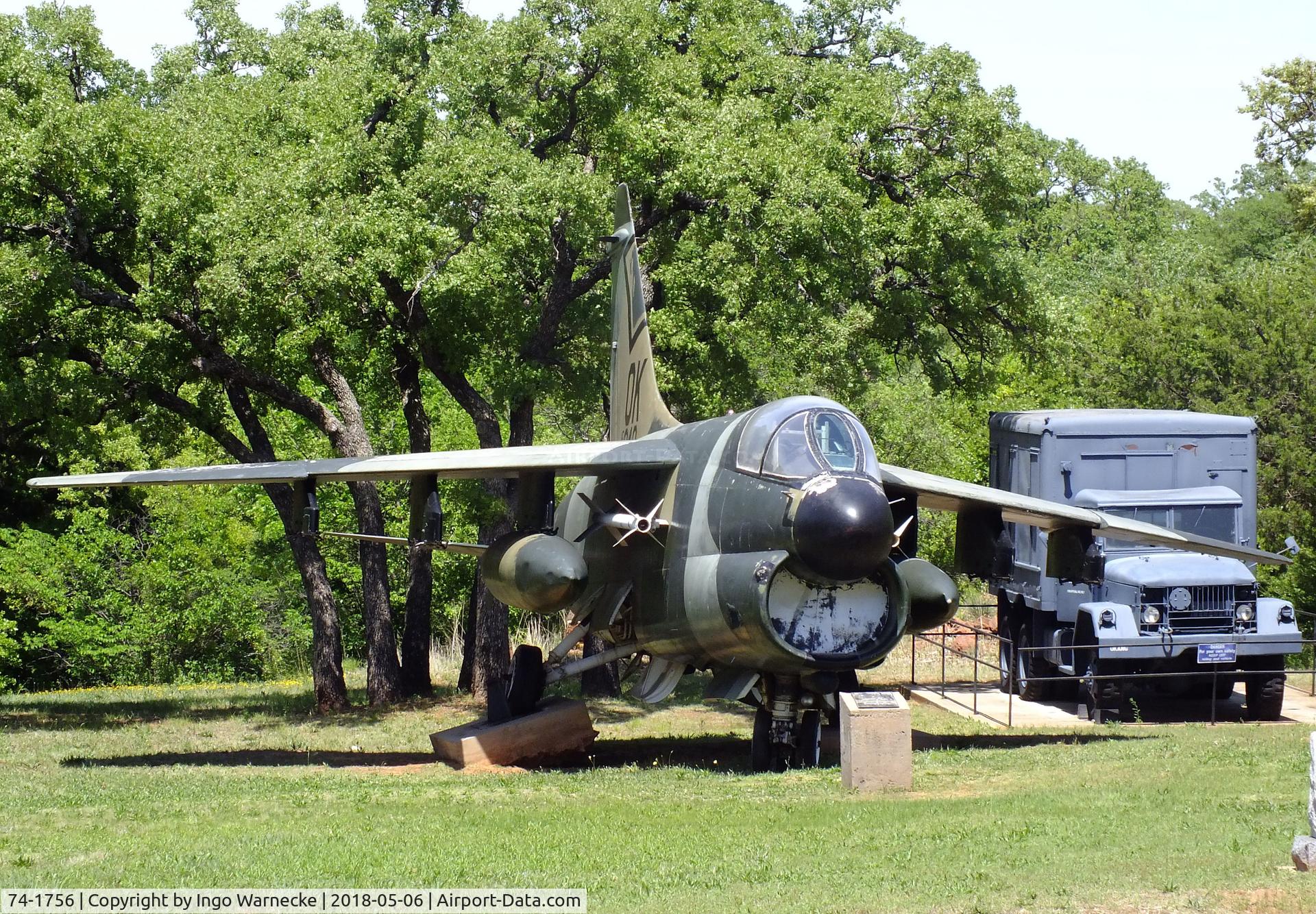 74-1756, 1974 LTV A-7D Corsair II C/N D-431, LTV A-7D Corsair II at the 45th Infantry Division Museum, Oklahoma City OK