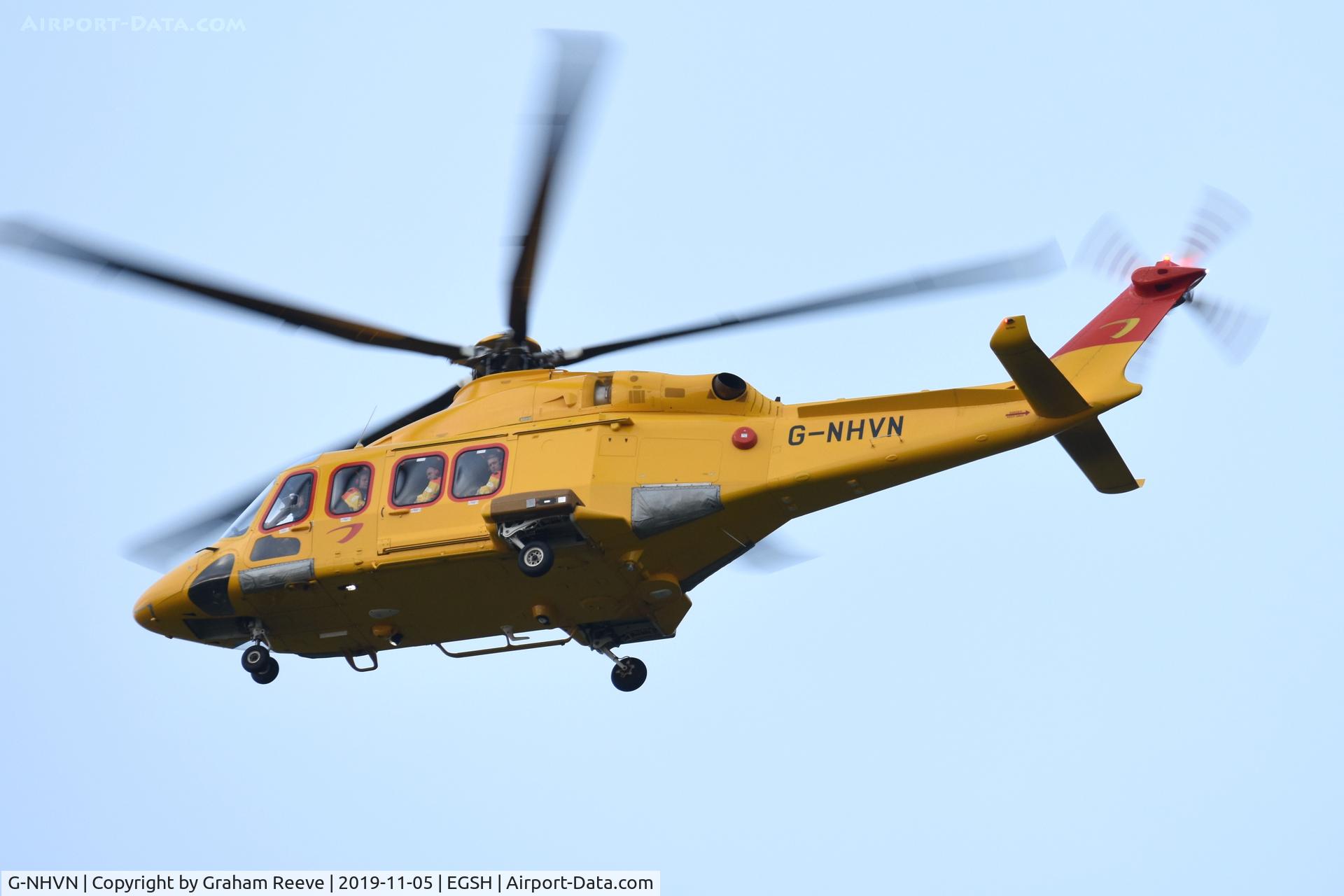 G-NHVN, 2015 AgustaWestland AW-139 C/N 31700, Landing at Norwich.