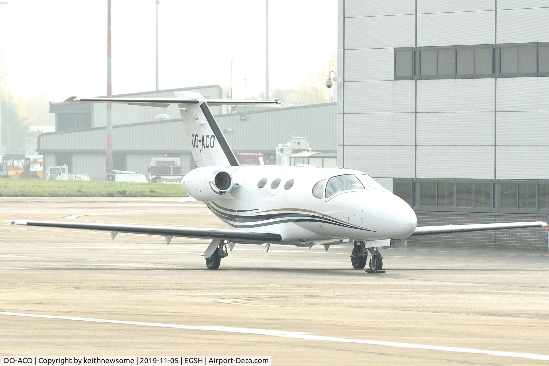 OO-ACO, 2009 Cessna 510 Citation Mustang Citation Mustang C/N 510-0260, Misty morning arrival from Belgium.
