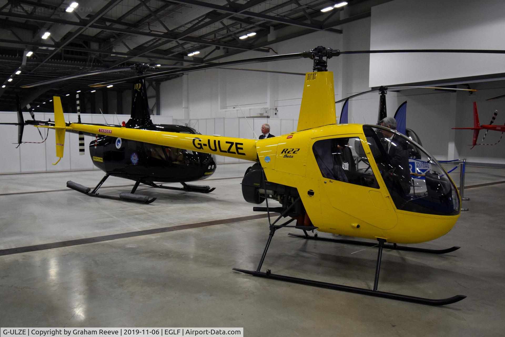 G-ULZE, 1992 Robinson R22 Beta C/N 2048, On display at, Vertical Flight Expo - 2019.