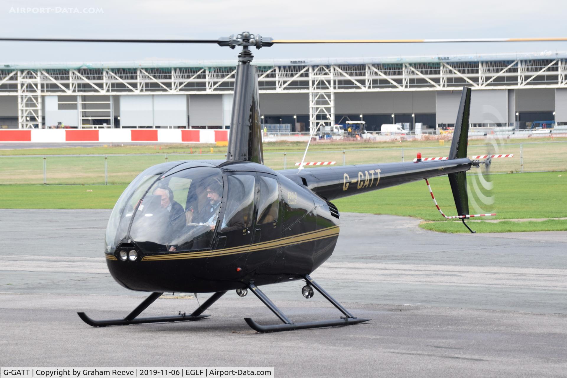 G-GATT, 2004 Robinson R44 Raven II C/N 10531, About to depart from Farnborough.