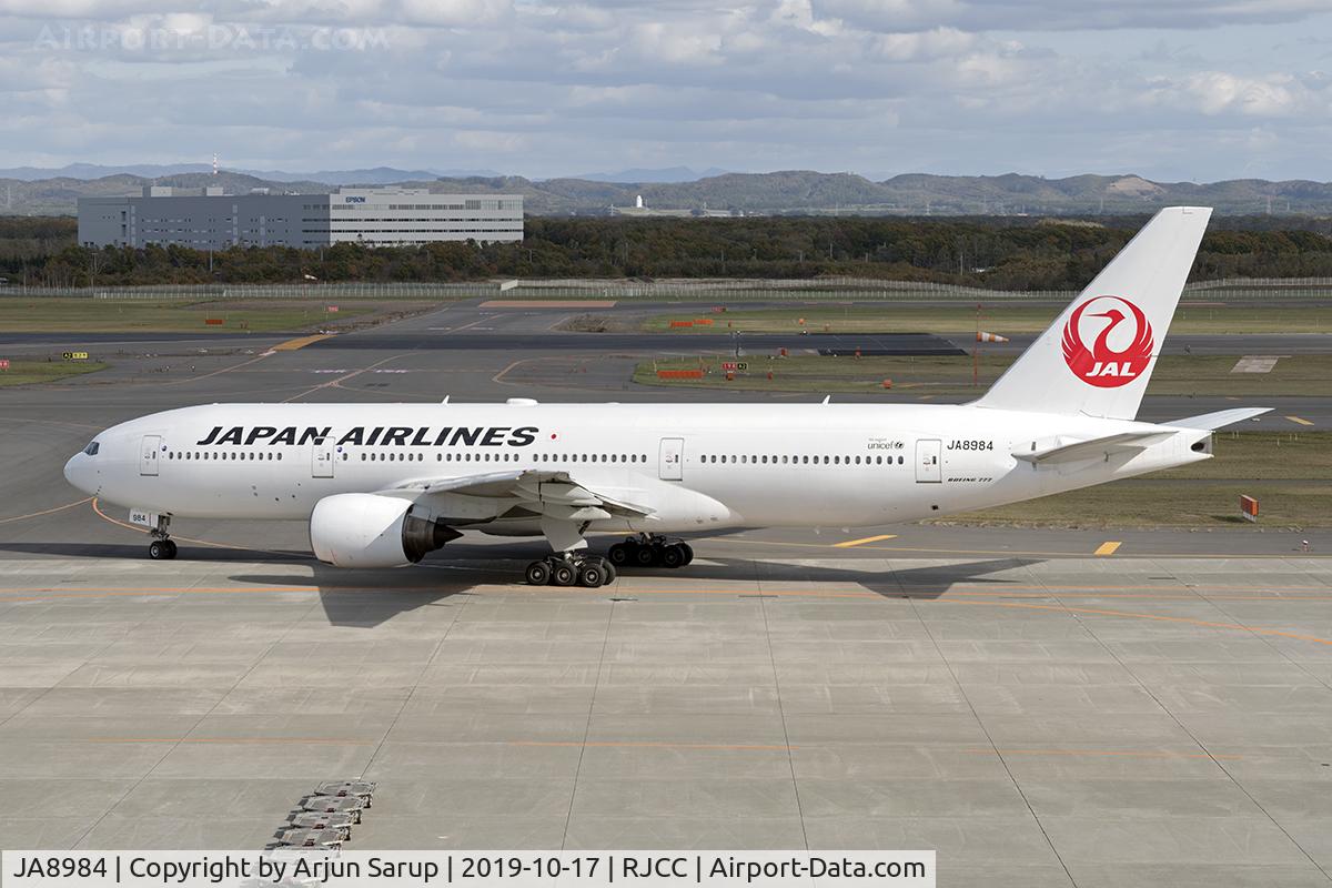 JA8984, 1997 Boeing 777-246 C/N 27651, Taxiing out for departure as JL510 to Tokyo.