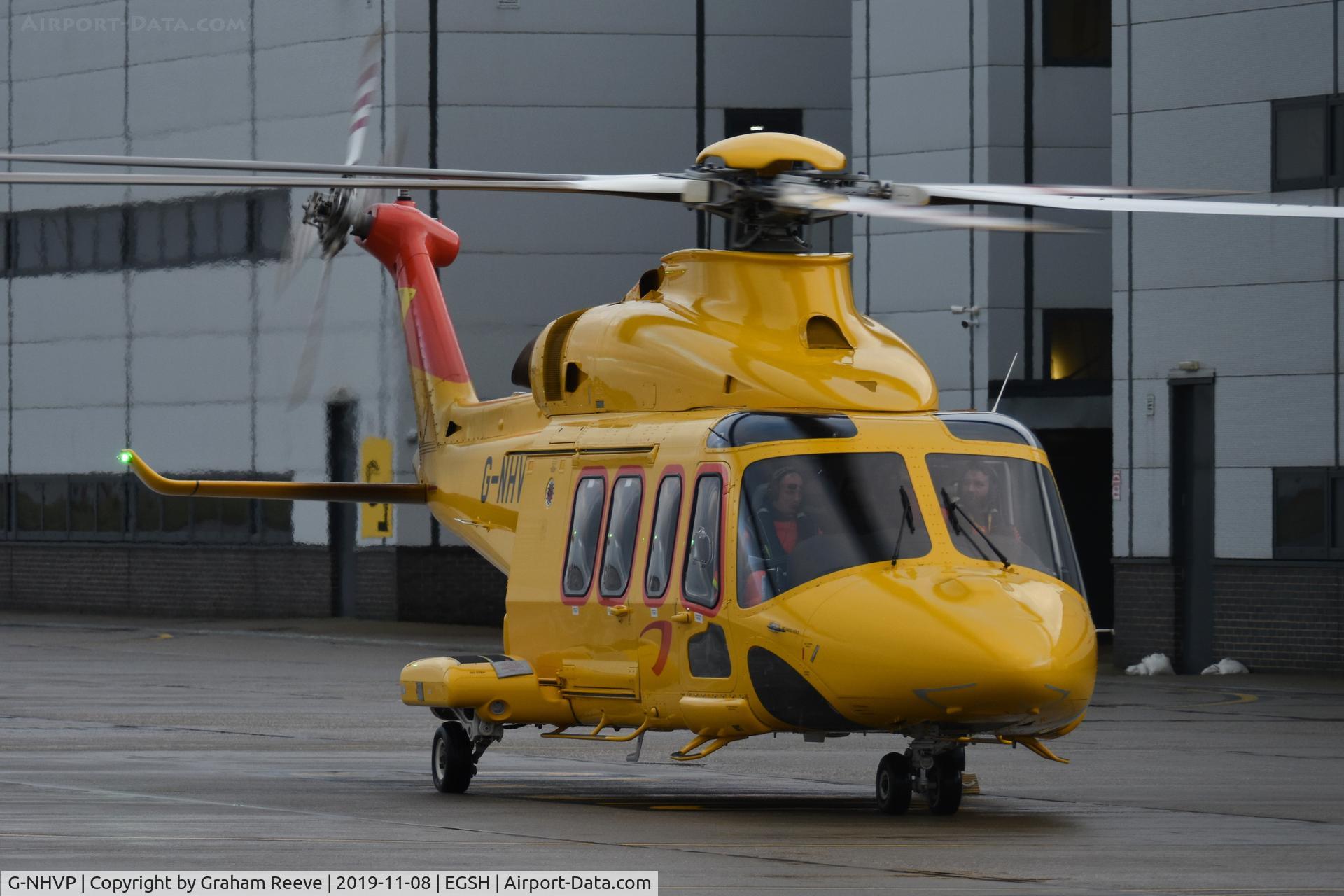 G-NHVP, 2018 AgustaWestland AW-139 C/N 41513, Just landed at Norwich.