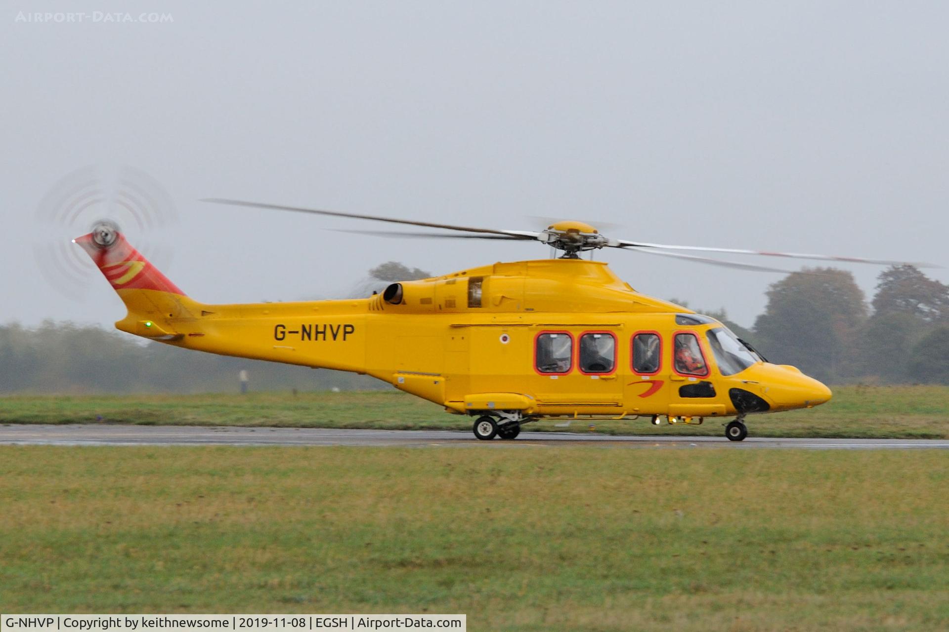 G-NHVP, 2018 AgustaWestland AW-139 C/N 41513, Arriving at Norwich from Aberdeen.