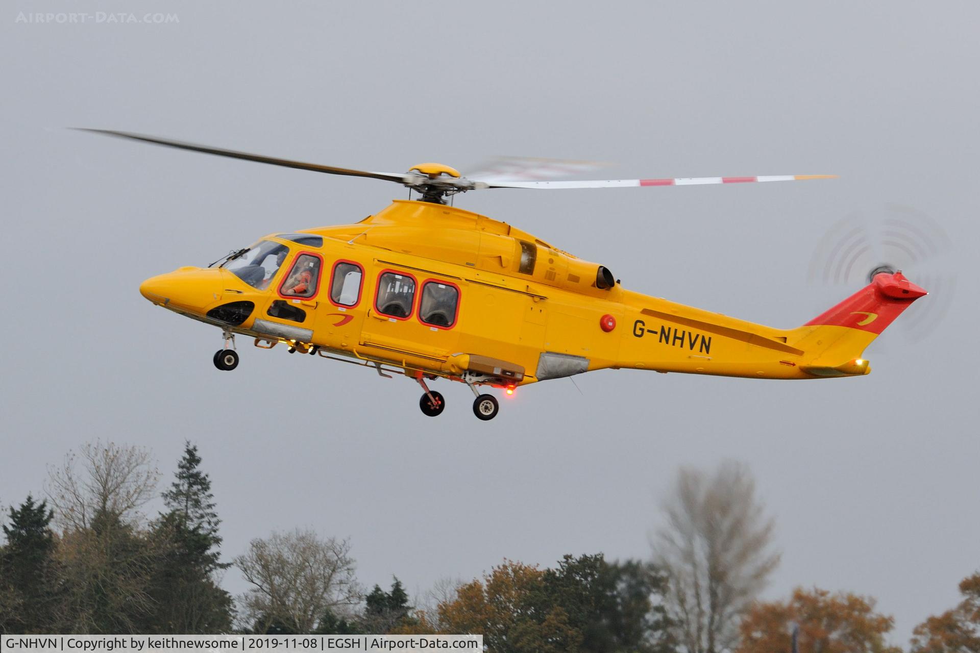 G-NHVN, 2015 AgustaWestland AW-139 C/N 31700, Leaving Norwich for Offshore.
