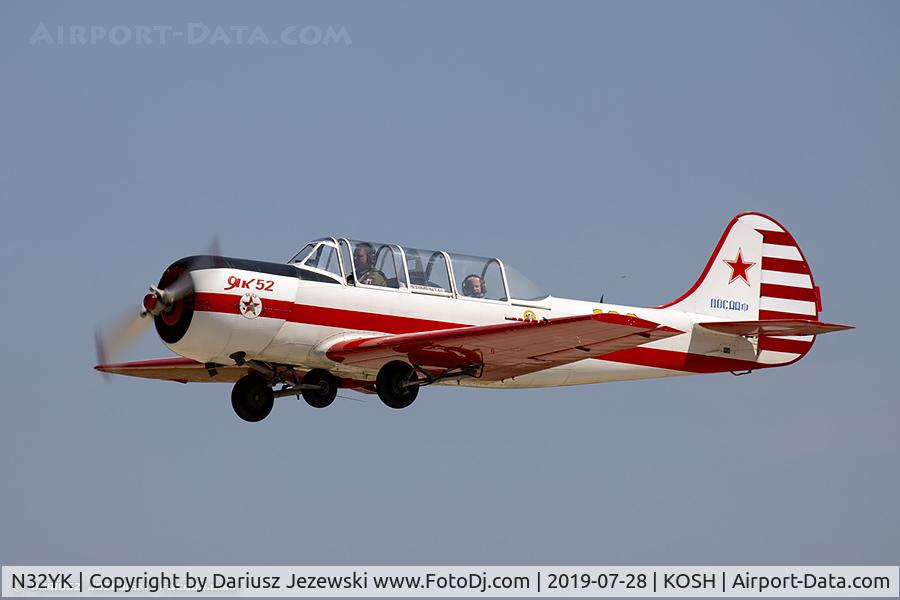 N32YK, 1986 Yakovlev Yak-52 C/N 866907, Yakovlev Yak-52  C/N 866907, N32YK