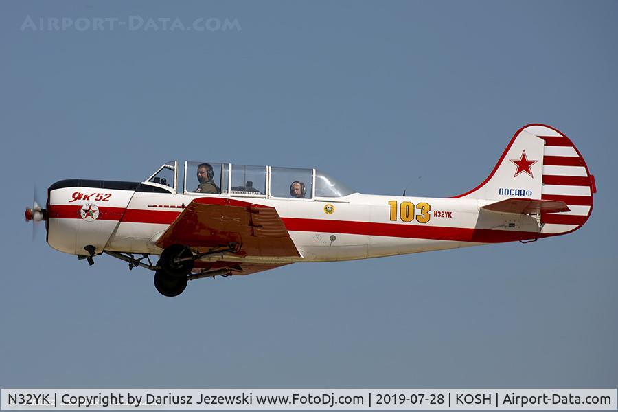 N32YK, 1986 Yakovlev Yak-52 C/N 866907, Yakovlev Yak-52  C/N 866907, N32YK