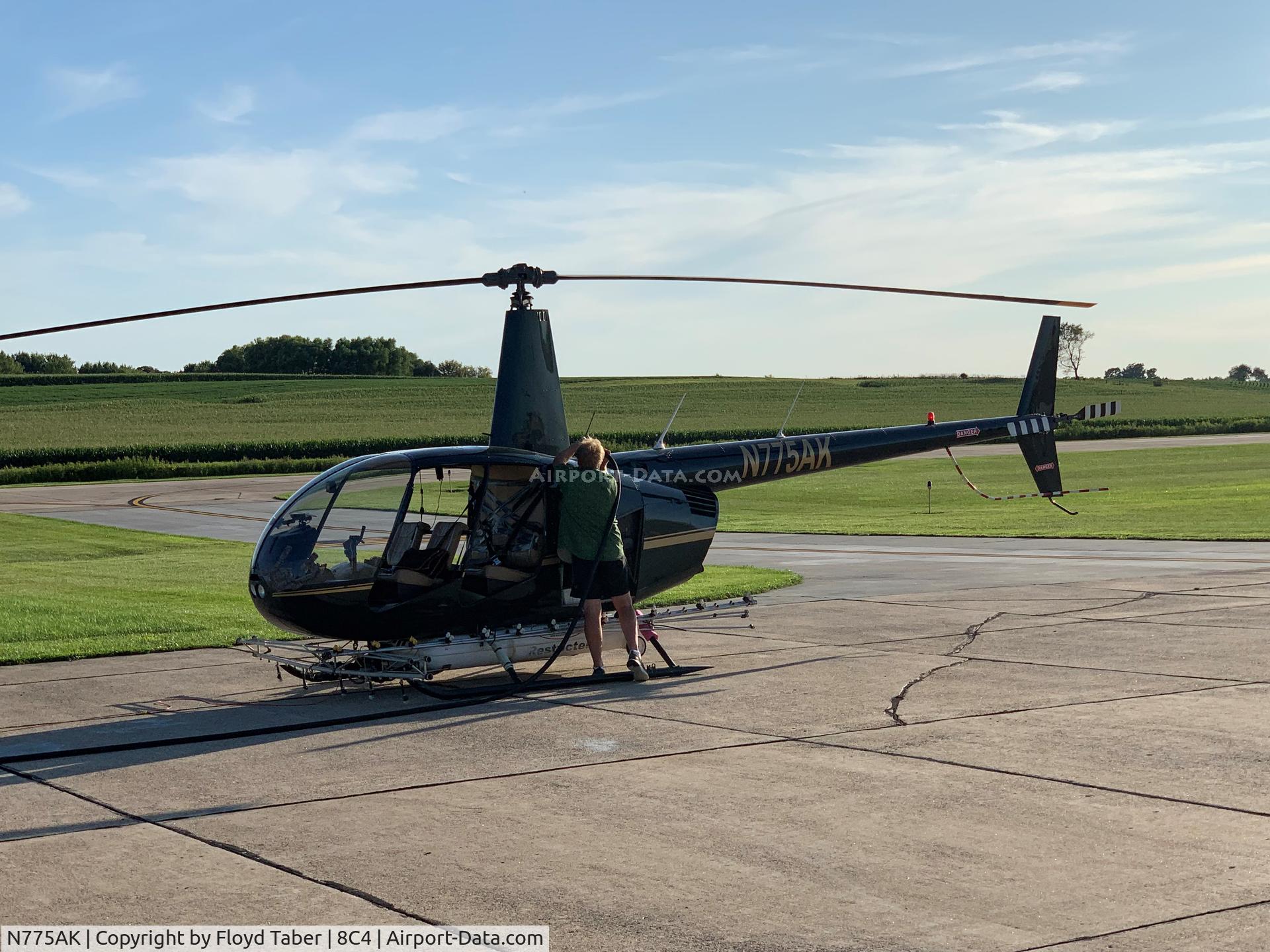 N775AK, 2008 Robinson R44 C/N 1875, Fueling up at Mathews Memorial Airport