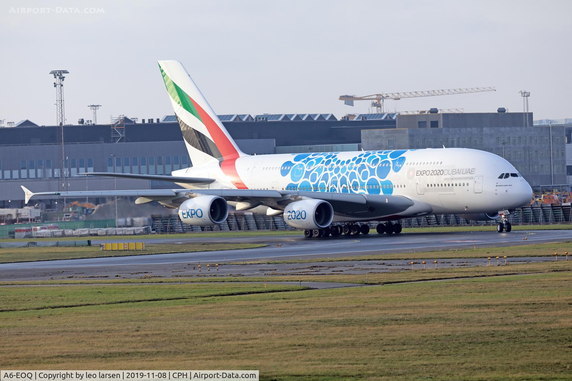A6-EOQ, 2015 Airbus A380-861 C/N 201, Copenhagen 8.11.2019