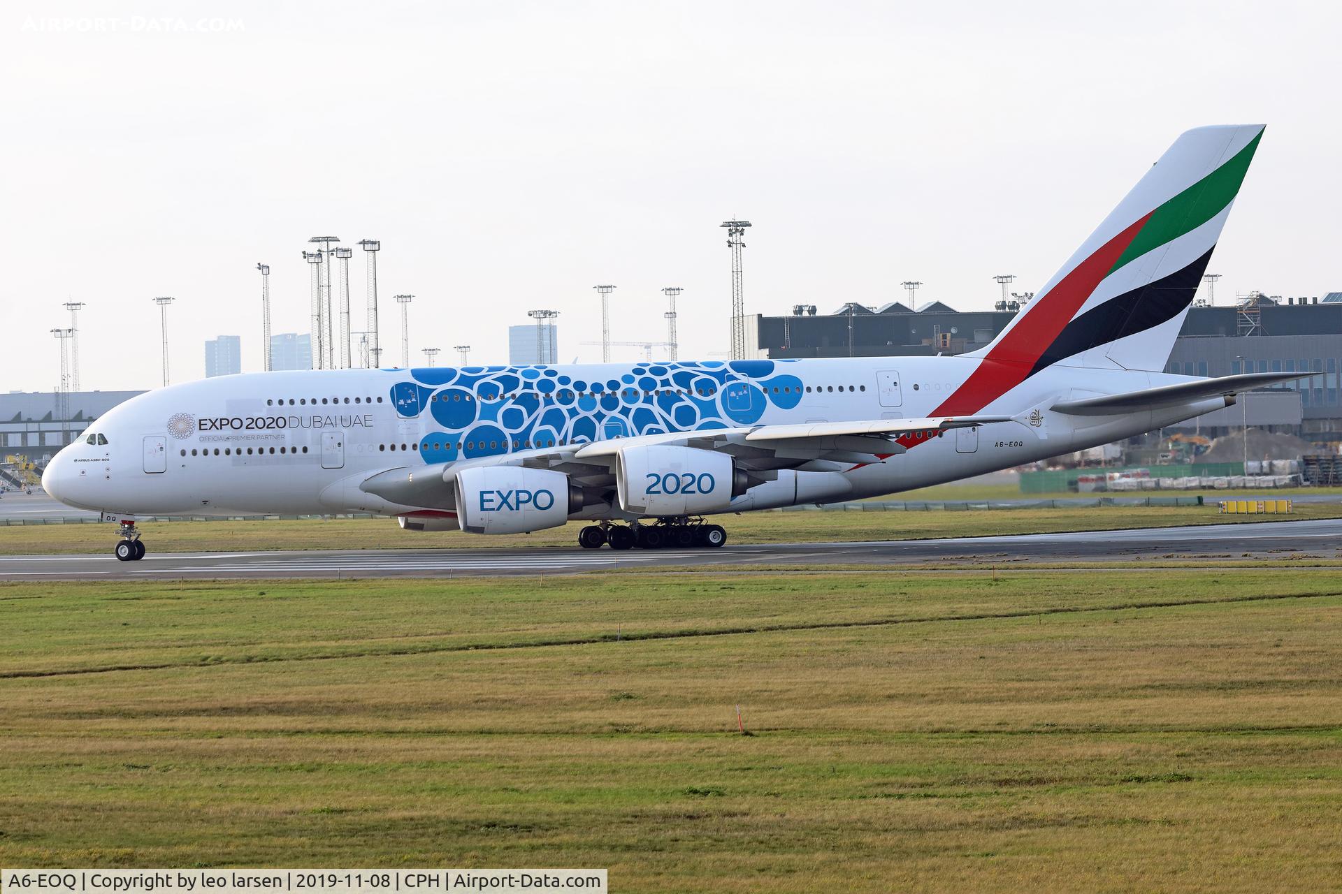 A6-EOQ, 2015 Airbus A380-861 C/N 201, Copenhagen 8.11.2019