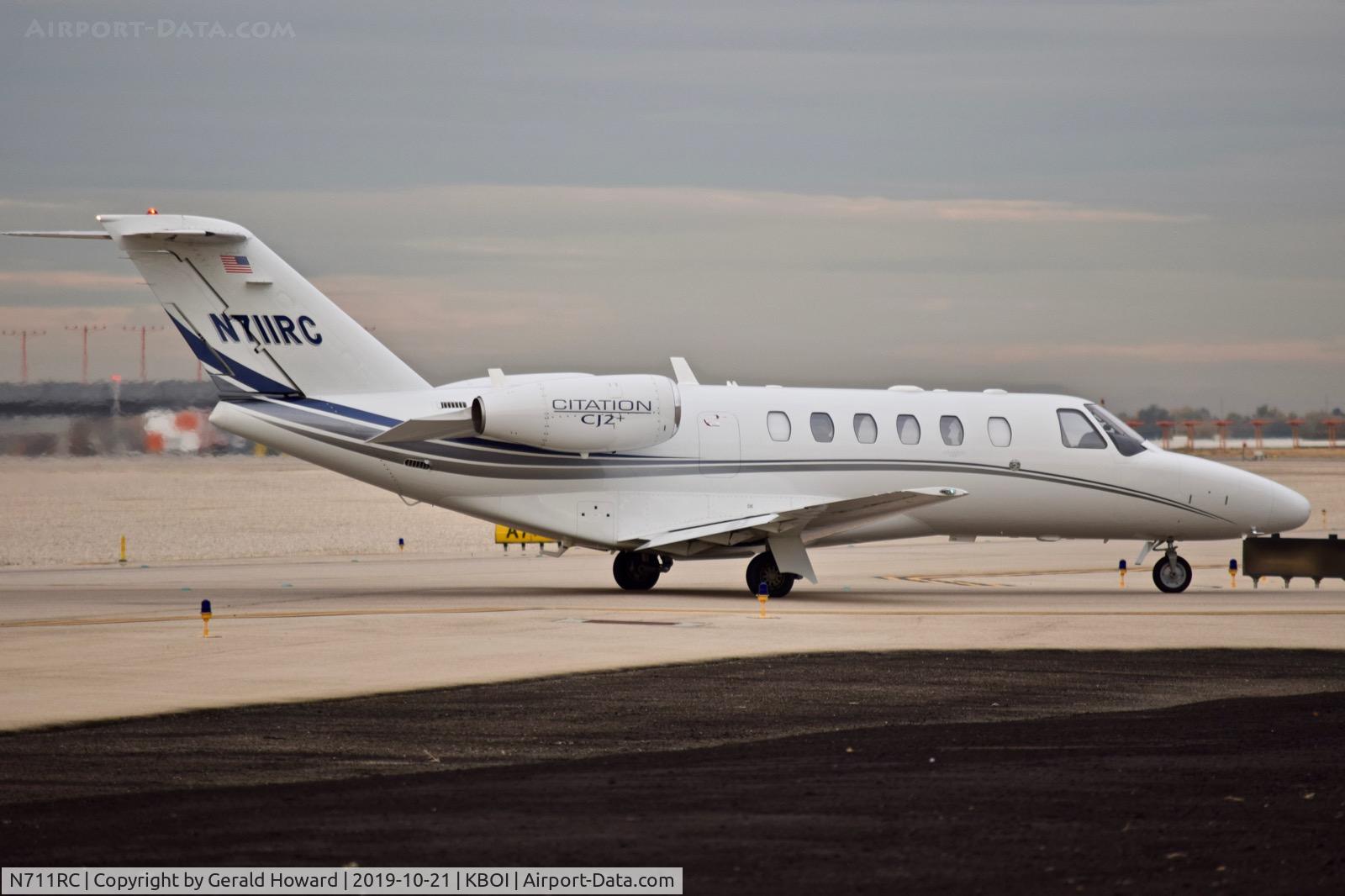 N711RC, 2008 Cessna 525A C/N 525A0428, Leaving RWY 10L.