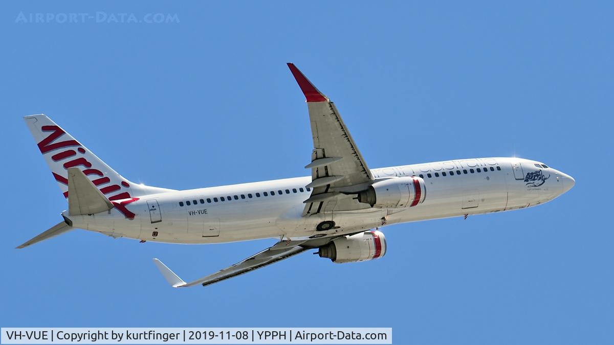 VH-VUE, 2005 Boeing 737-8FE C/N 34167, Boeing 737-8FE. Virgin Australia. VH-VUE.  Departed rwy 06 YPPH 081119.