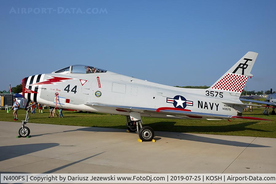 N400FS, 1958 North American AF-1E Fury C/N 244-83, North American FJ-4B Fury  C/N 143575 - Dr. Rich Sugden, N400FS