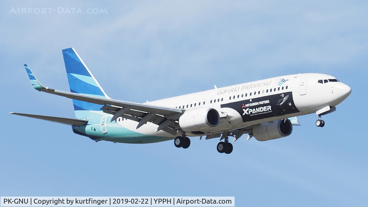 PK-GNU, 2015 Boeing 737-8U3 C/N 41812, Boeing 737-8U3 Garuda Airlines PK-GNU. Hyne Road, final R21 220219.