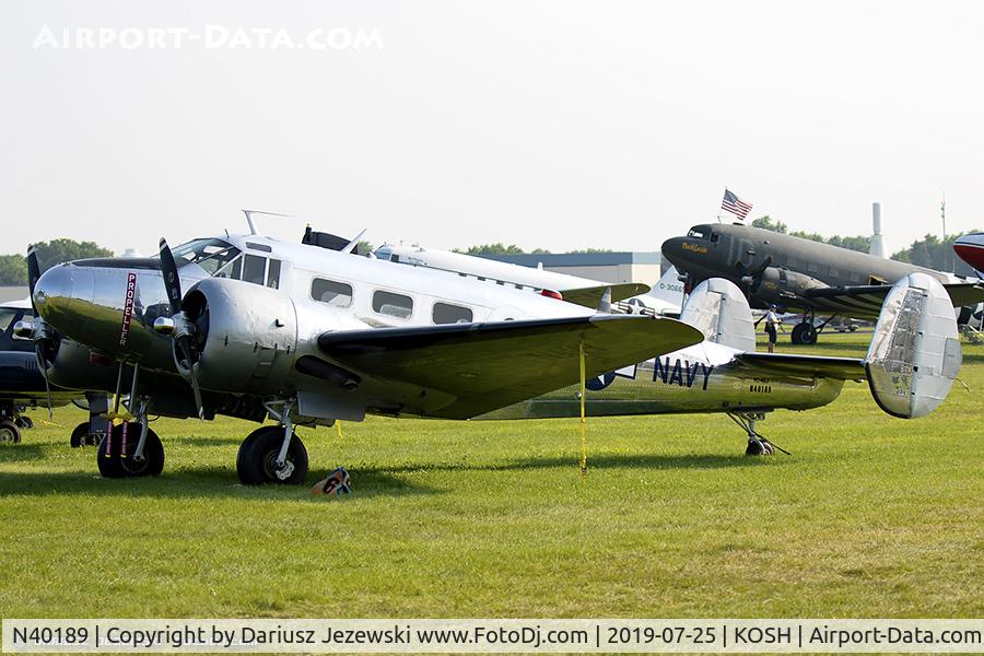 N40189, 1943 Beech RC-45J Expeditor C/N 5523, Beech RC-45J Expeditor  C/N 51218, N40189