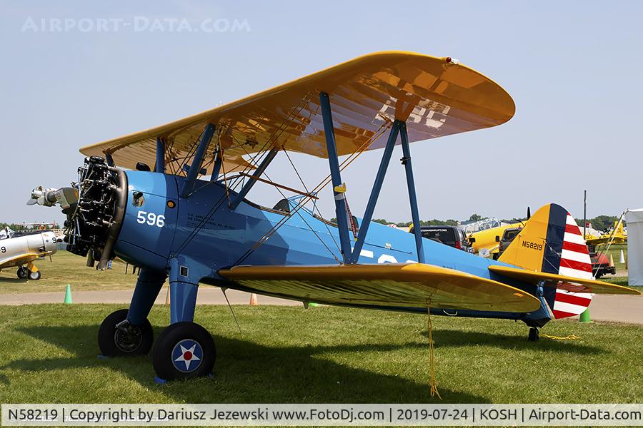 N58219, Boeing A75N1(PT17) C/N 75729, Boeing A75N1(PT17) Stearman  C/N 75729, N58219