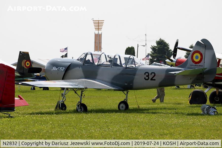 N2832, 1986 Yakovlev (Aerostar) Yak-52 C/N 866411, Yakovlev (Aerostar) Yak-52  C/N 866411, N2832