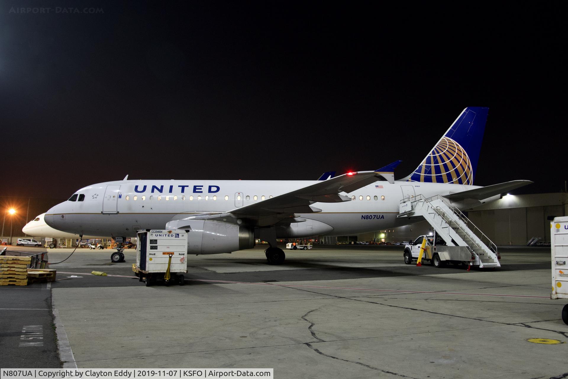 N807UA, 1998 Airbus A319-131 C/N 798, SFO 2019.