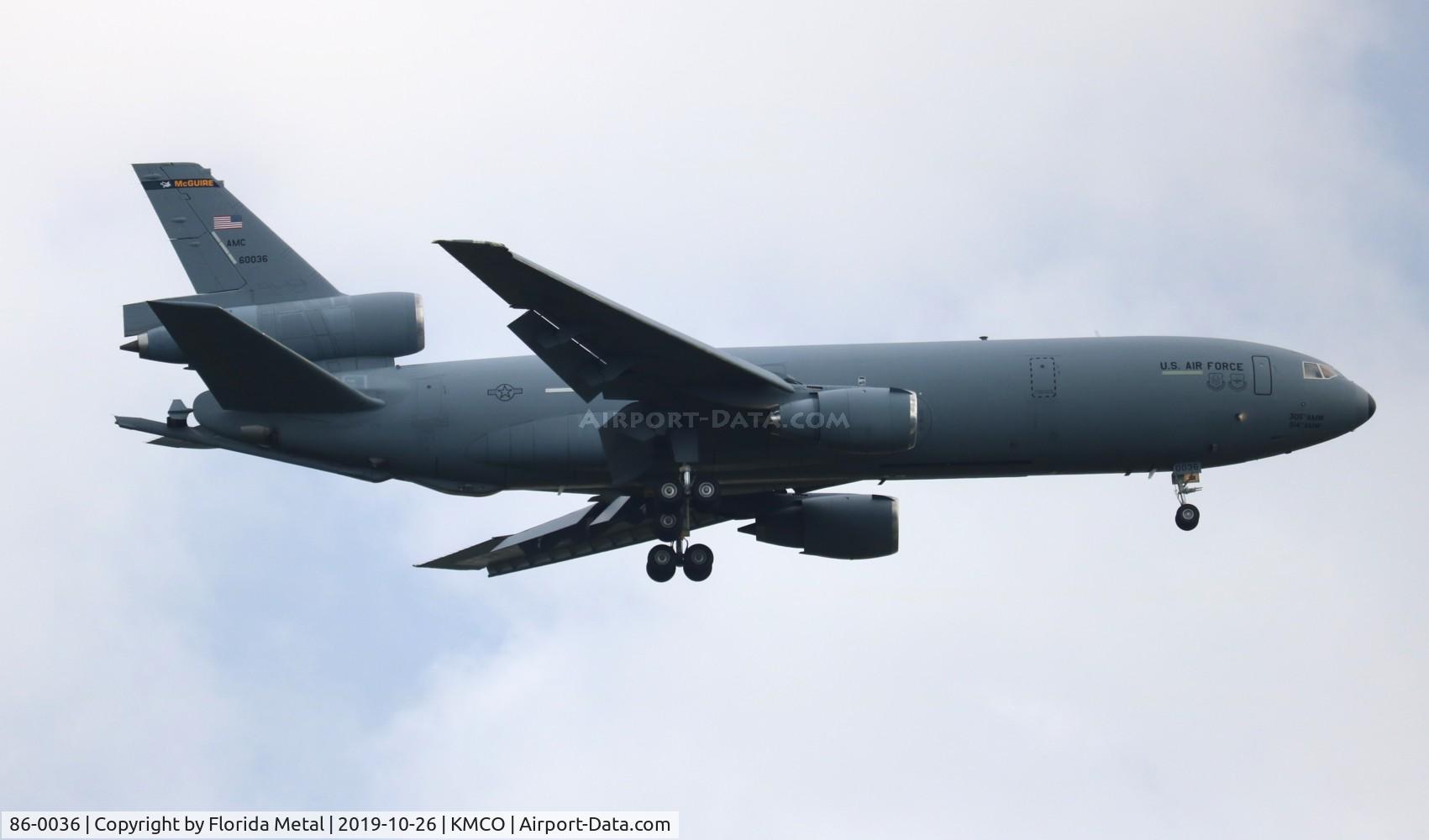 86-0036, 1986 McDonnell Douglas KC-10A Extender C/N 48249, KC-10A