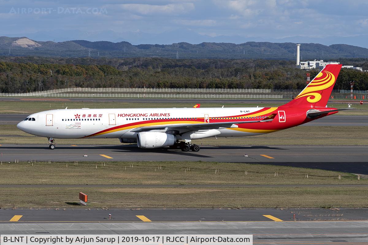 B-LNT, 2010 Airbus A330-343 C/N 1107, Arriving at Sapporo in the afternoon as XH690 from Hong Kong.