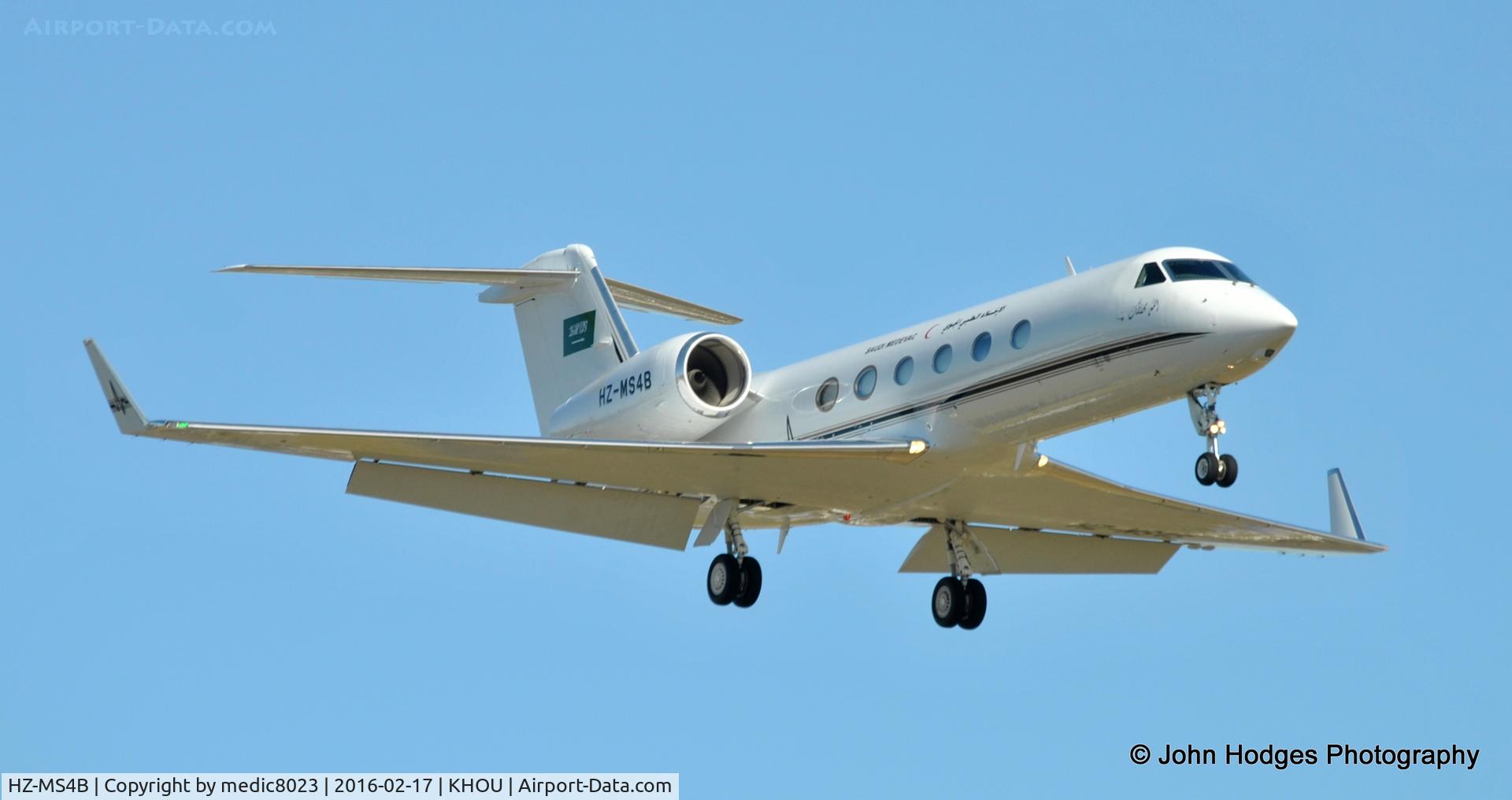HZ-MS4B, 2014 Gulfstream Aerospace GIV-X (G450) C/N 4324, Coming into Houston