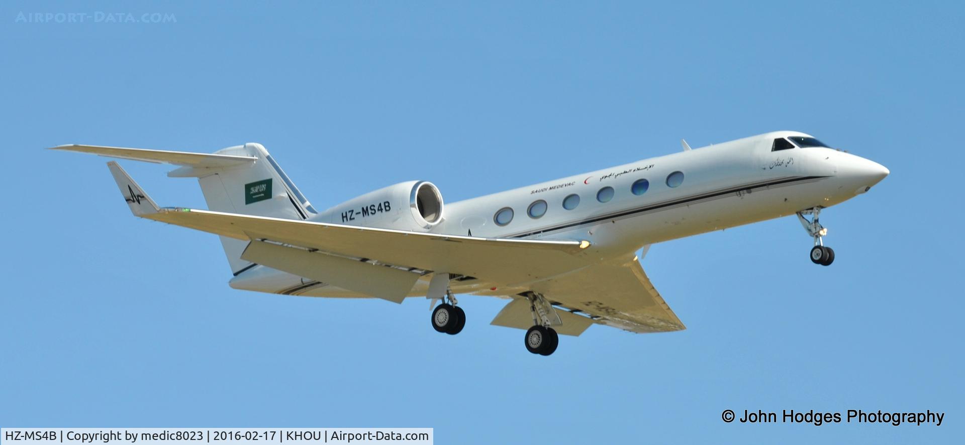 HZ-MS4B, 2014 Gulfstream Aerospace GIV-X (G450) C/N 4324, Saudi Medevac coming into Houston