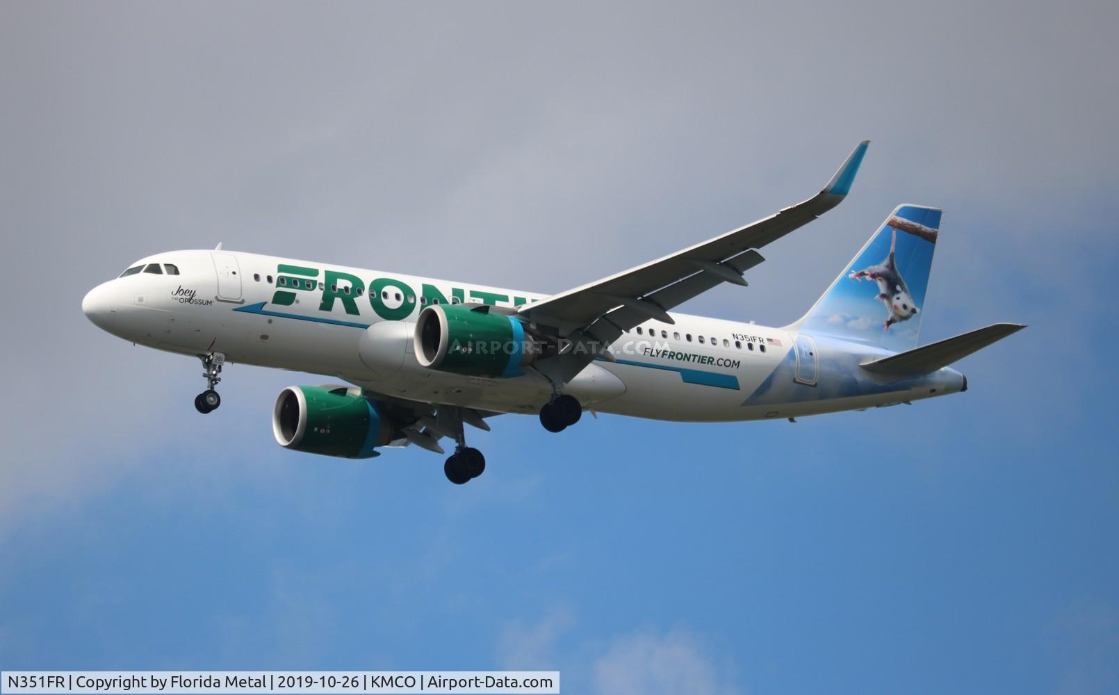 N351FR, 2019 Airbus A320-251N C/N 8913, Joey the Opossum