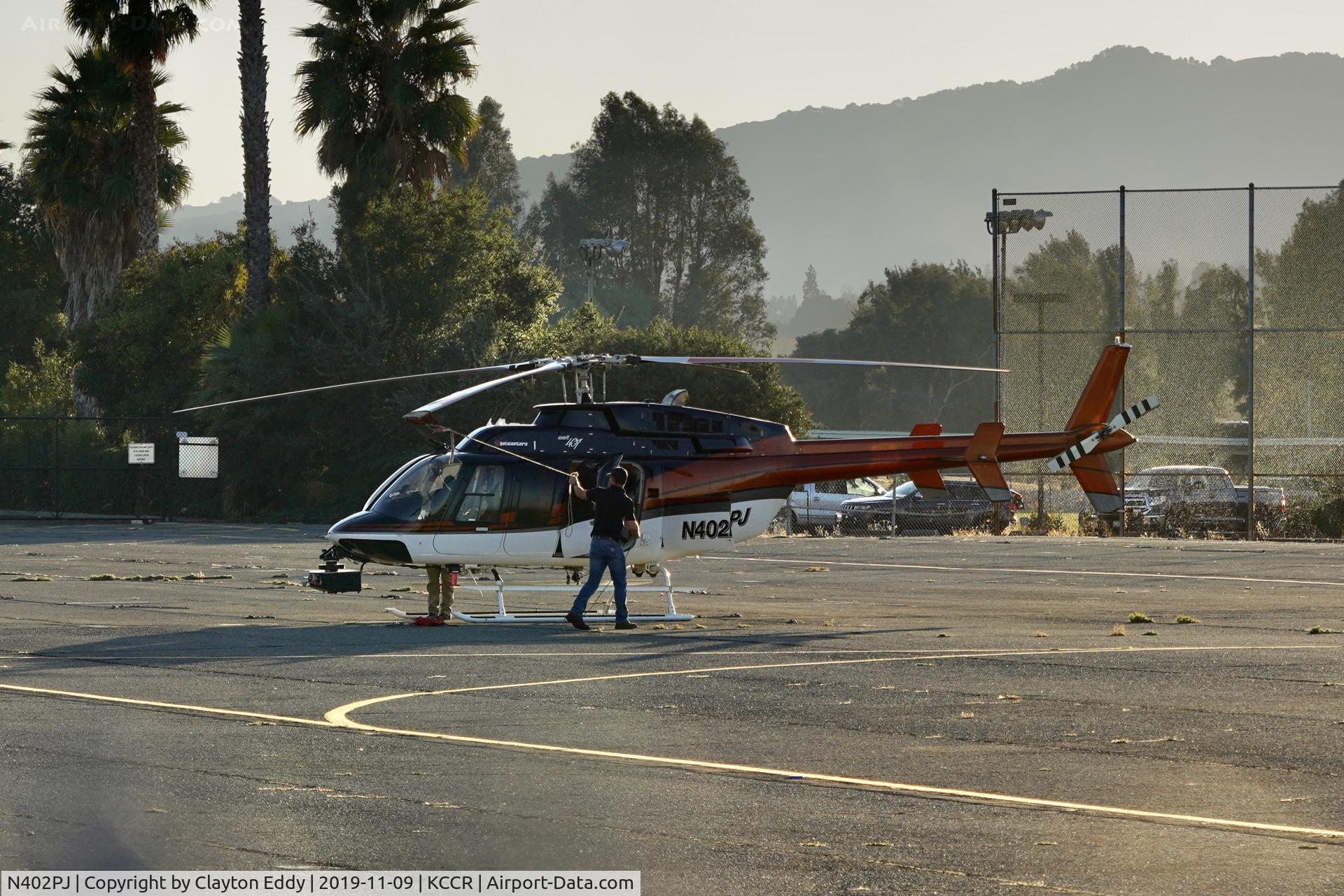 N402PJ, 1997 Bell 407 C/N 53195, Buchanan Field Concord Airport California 2019.