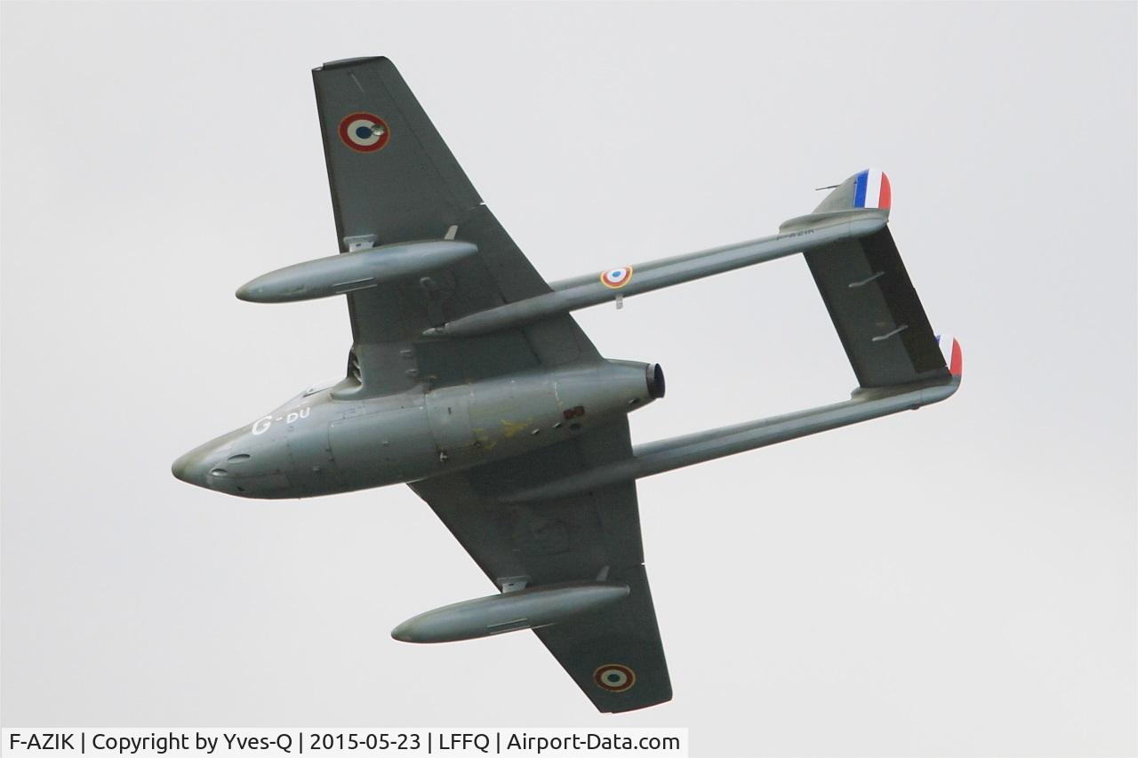 F-AZIK, De Havilland (FFA) Vampire FB.6 (DH-100) C/N 700, De Havilland Vampire FB.6, On display, La Ferté-Alais airfield (LFFQ) Airshow 2015