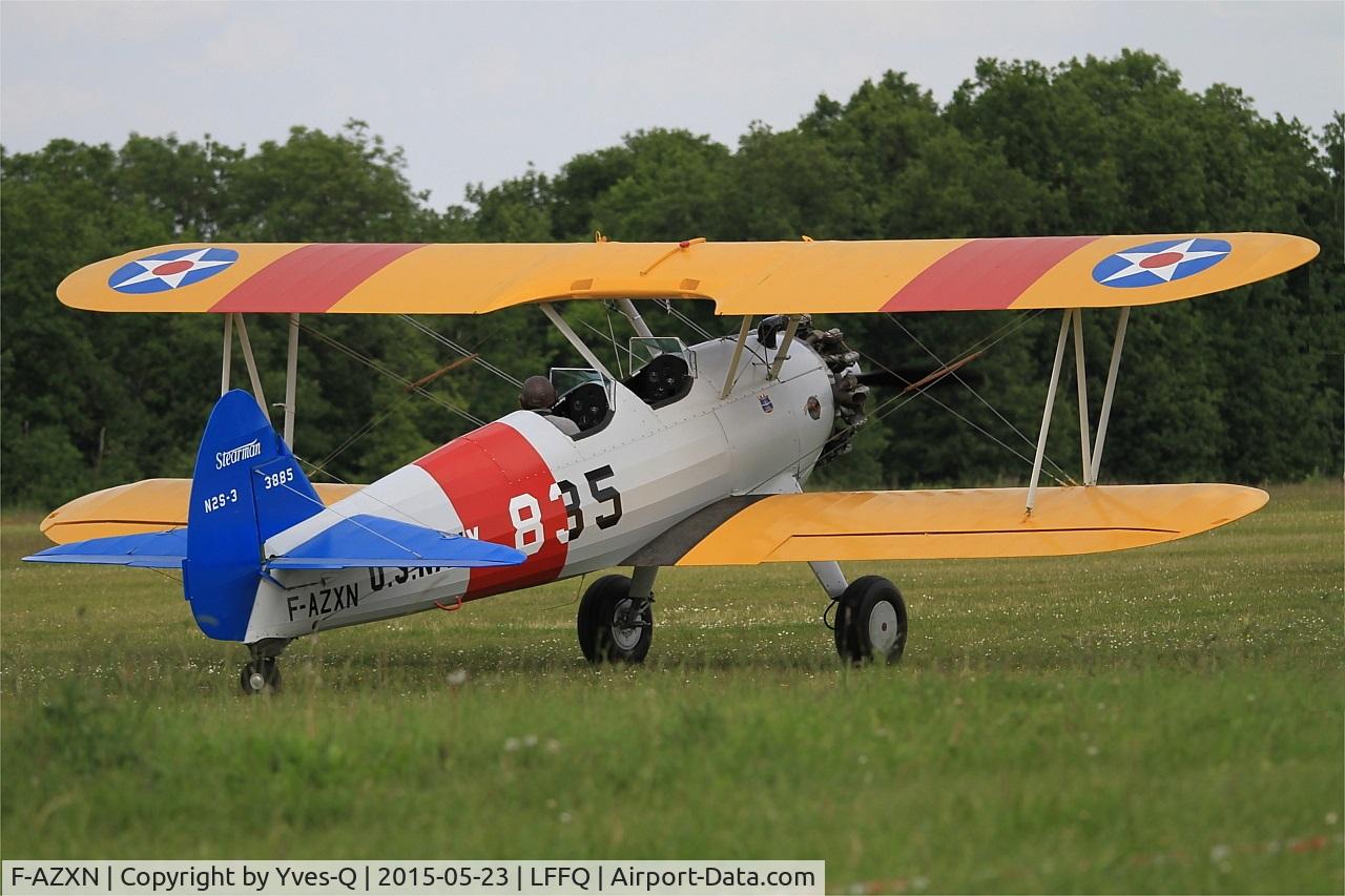 F-AZXN, 1942 Boeing A75N1 (PT-17) C/N 75-3885, Boeing A75N1(PT17), Taxiing, La Ferté-Alais Airfield (LFFQ) Air show 2015