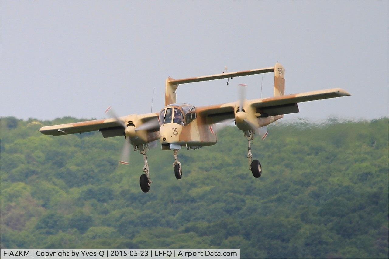 F-AZKM, 1971 North American OV-10B Bronco C/N 338-9 (305-65), North American OV-10B Bronco, Landing, La Ferté-Alais (LFFQ) air show 2015