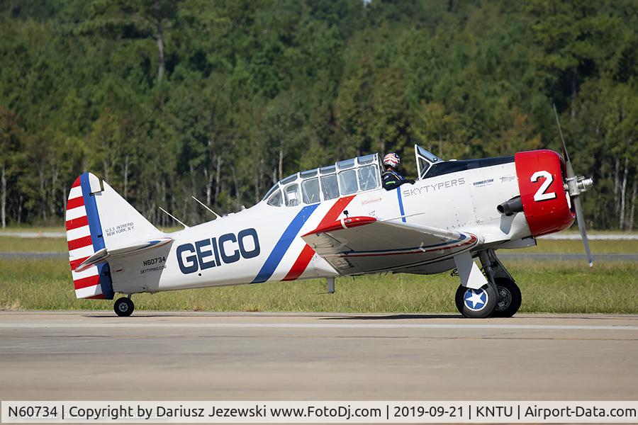 N60734, 1940 North American SNJ-2 Texan C/N 2032, North American SNJ-2 Texan  C/N 2032 - Geico Skytypers, N60734