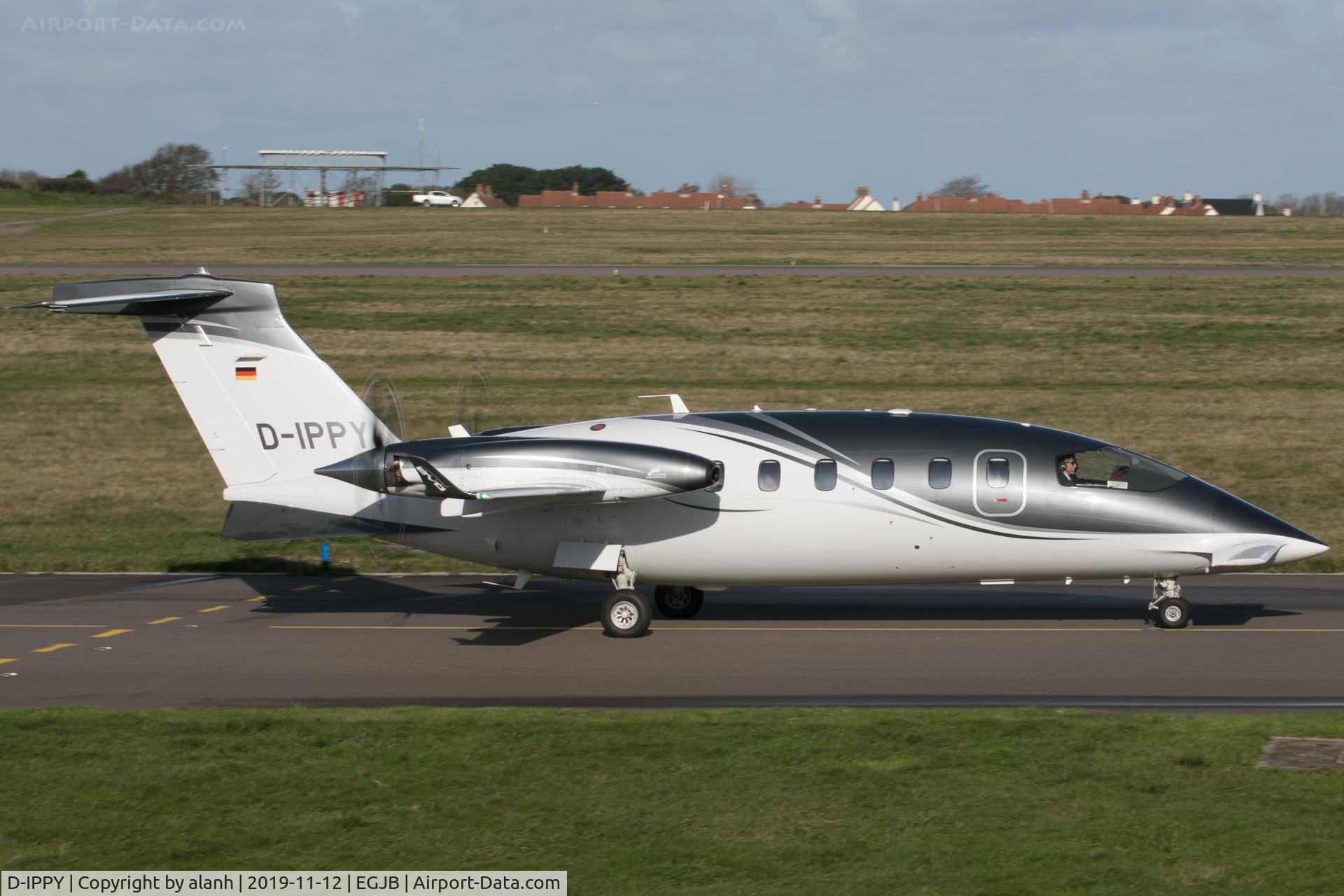 D-IPPY, 2018 Piaggio P-180 Avanti II EVO C/N 3010, Taxying after arrival at Guernsey