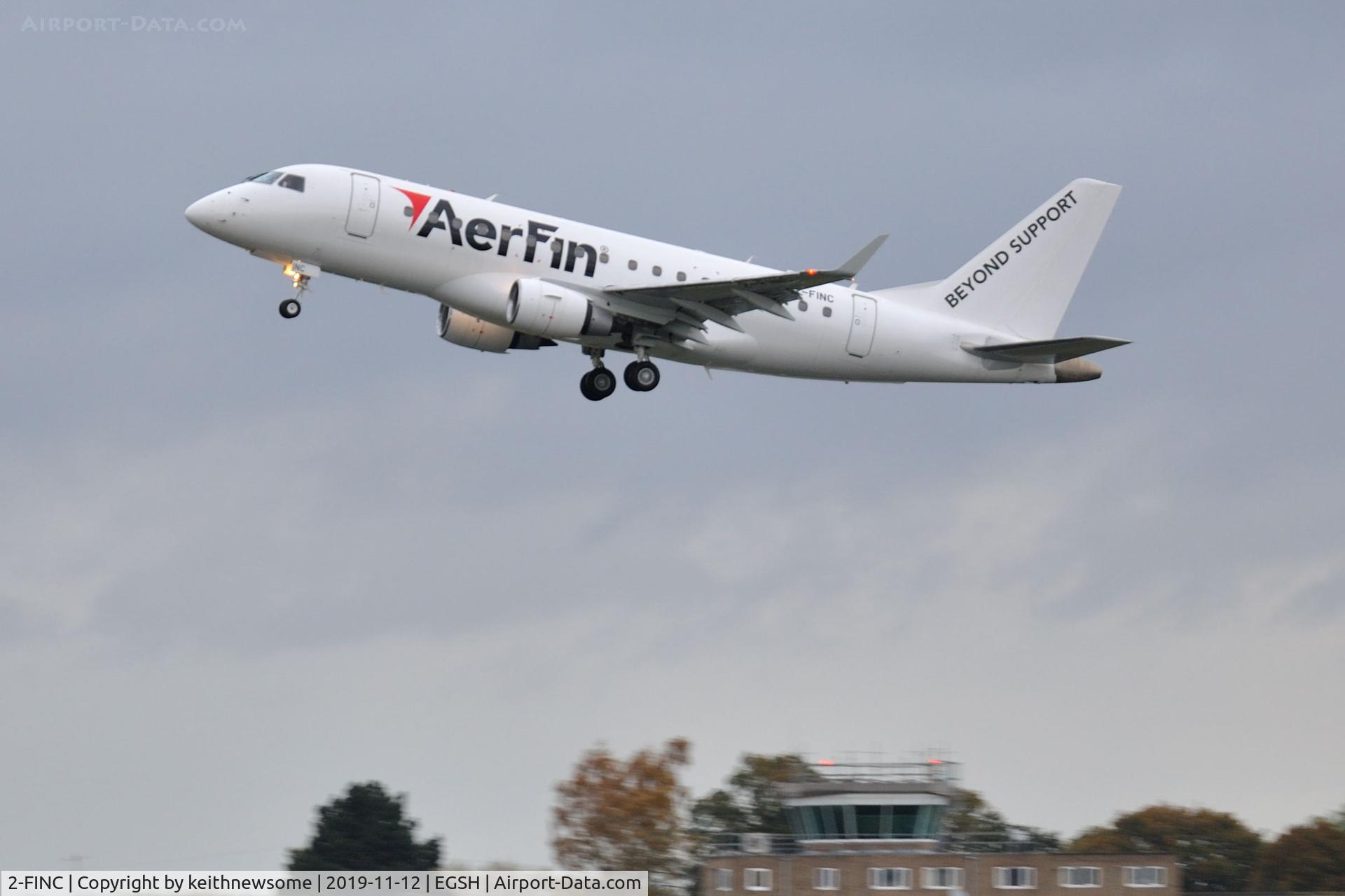 2-FINC, 2006 Embraer 170LR (ERJ-170-100LR) C/N 17000123, Leaving Norwich for Keflavik, Iceland.