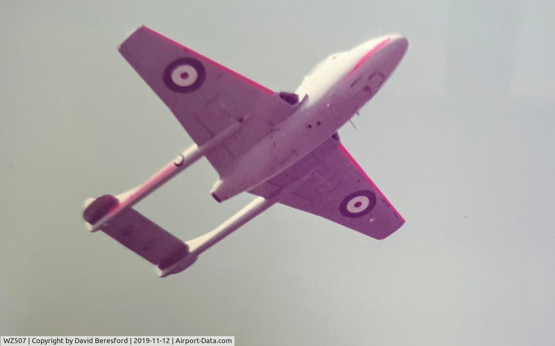 WZ507, 1954 De Havilland DH-115 Vampire T.11 C/N 15127, Probably taken at an air show around 1985