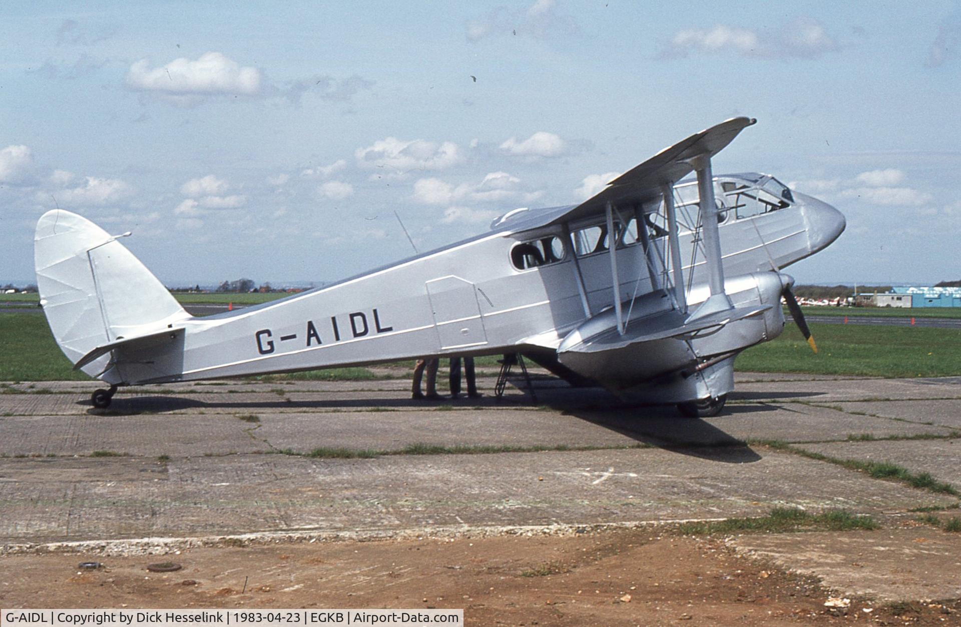 G-AIDL, 1946 De Havilland DH-89A Dominie/Dragon Rapide 6 C/N 6968, Seen on Biggin Hill Airport 1983