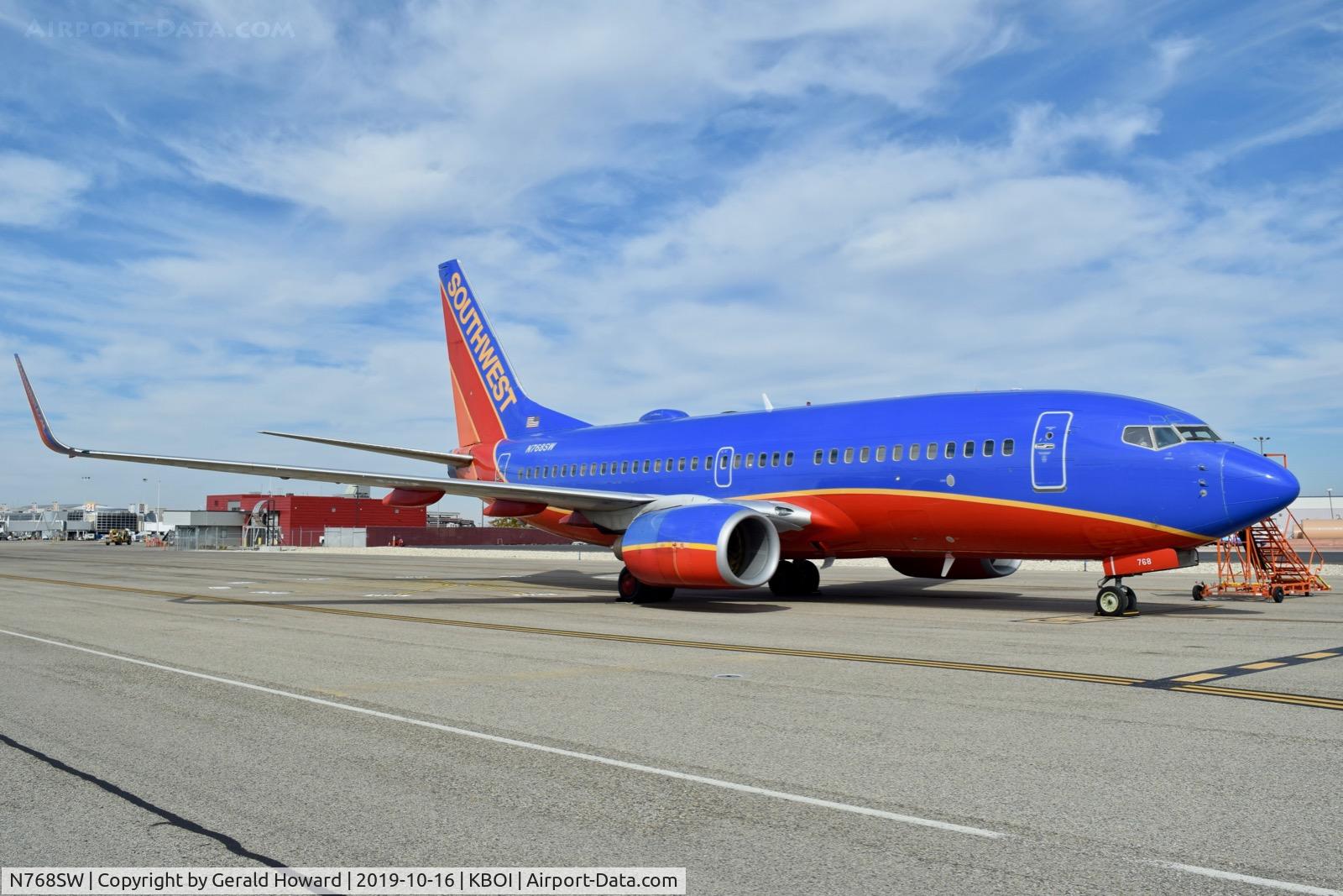 N768SW, 2000 Boeing 737-7H4 C/N 30587, Parked on remote spot 5 with mechanical problem.