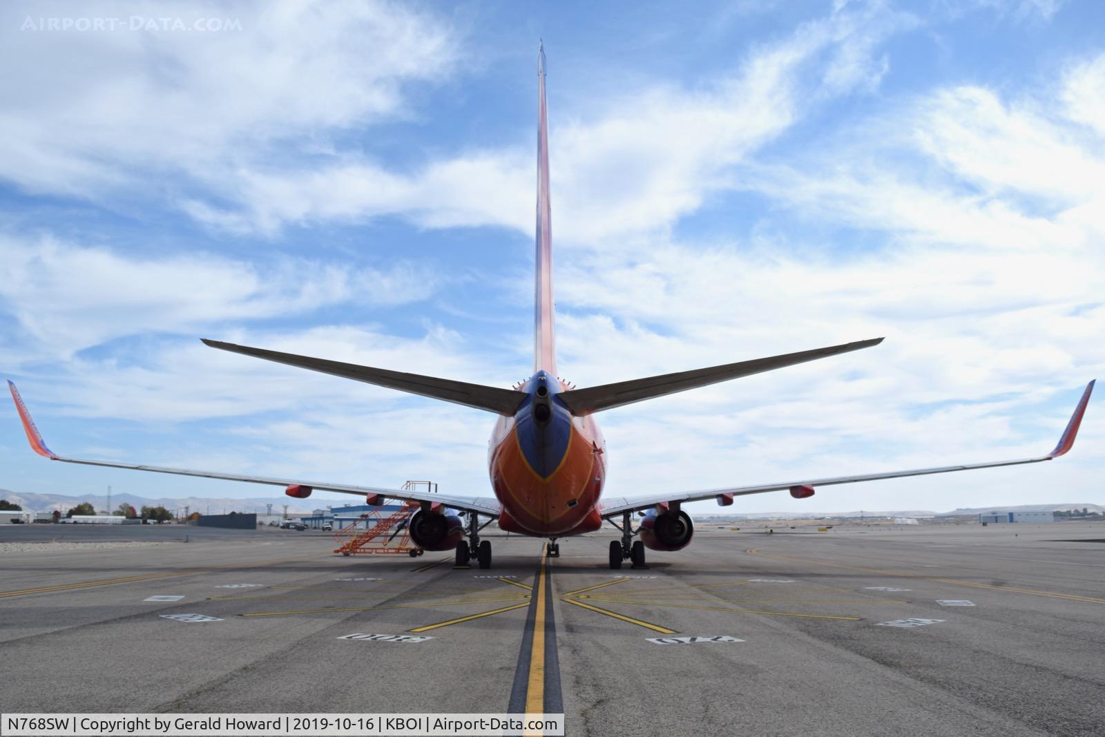 N768SW, 2000 Boeing 737-7H4 C/N 30587, Parked on remote spot 5 with mechanical problem.