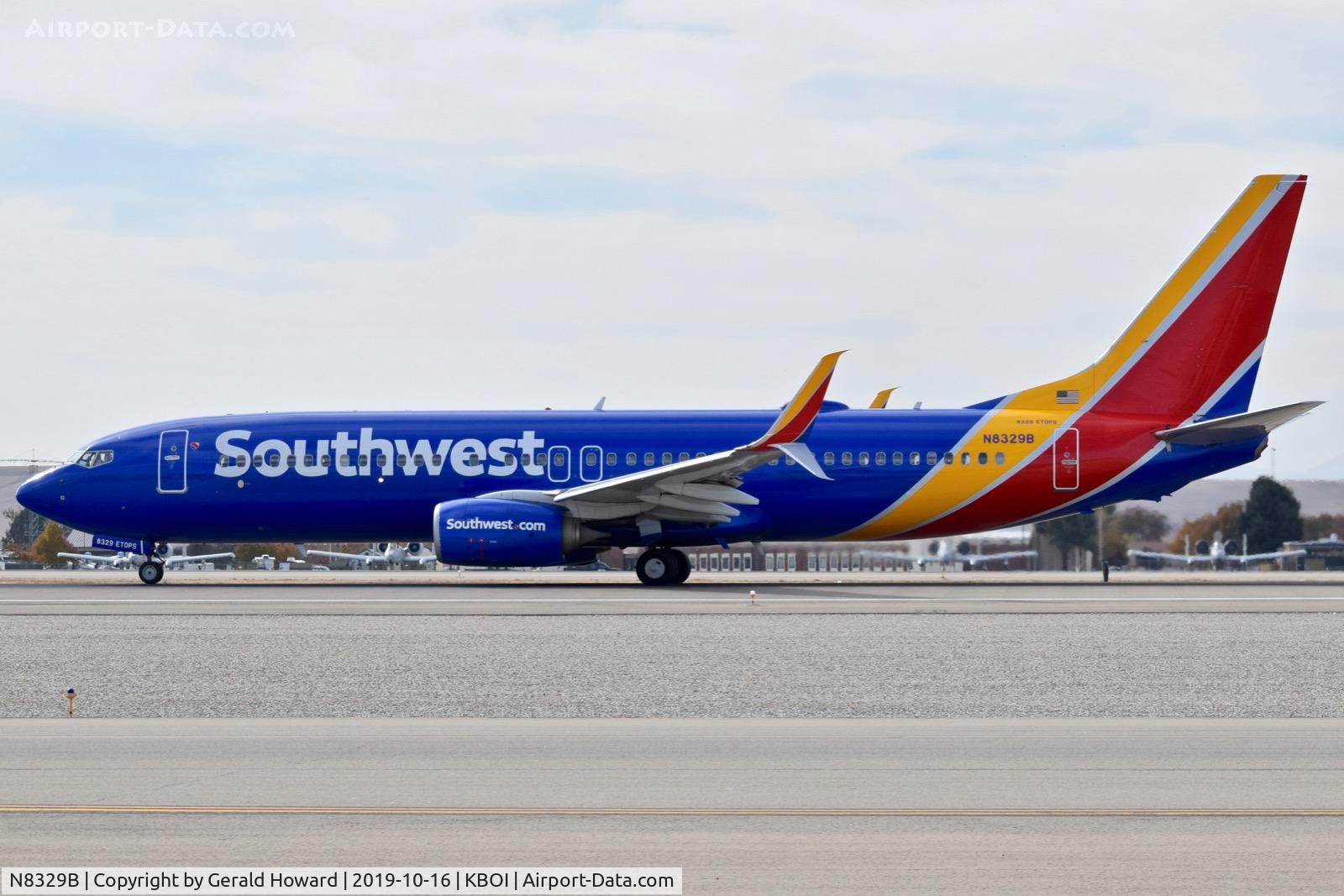 N8329B, 2012 Boeing 737-8H4 C/N 37006, Starting take off run on 10L.